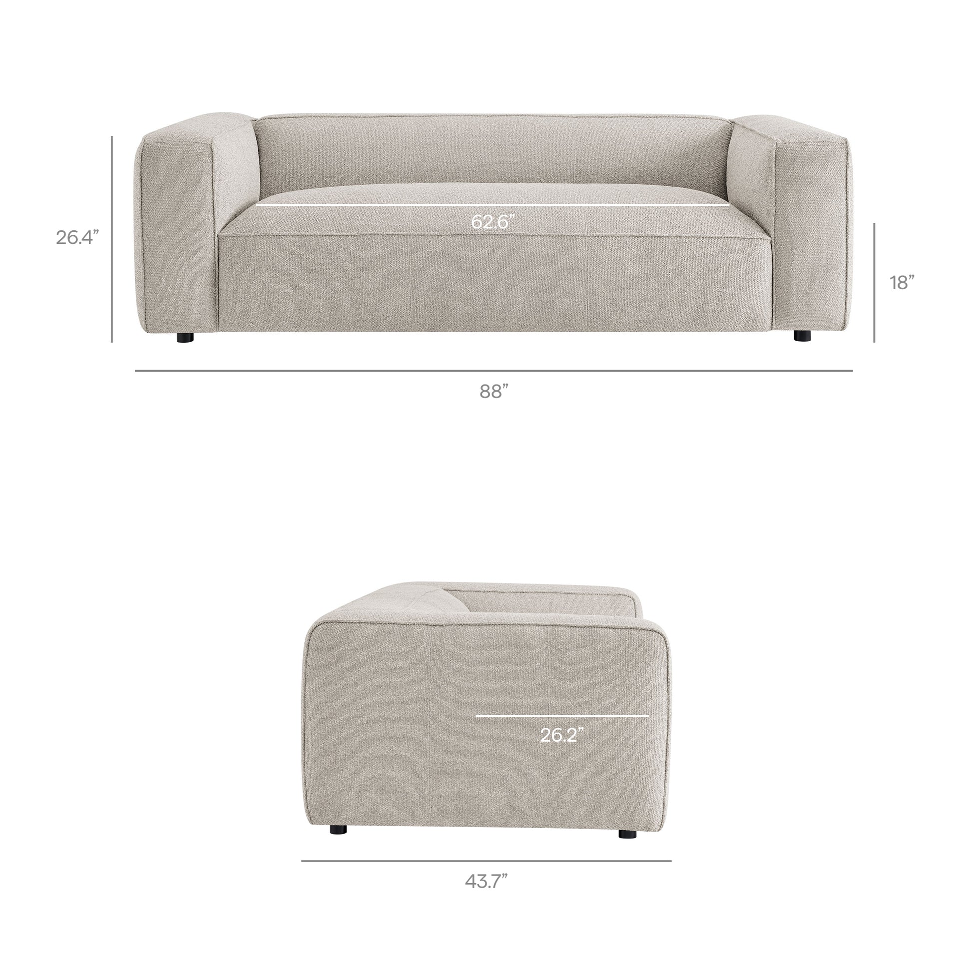 Auren 88 Inch Lattice Bouclé Upholstered Sofa by Modway