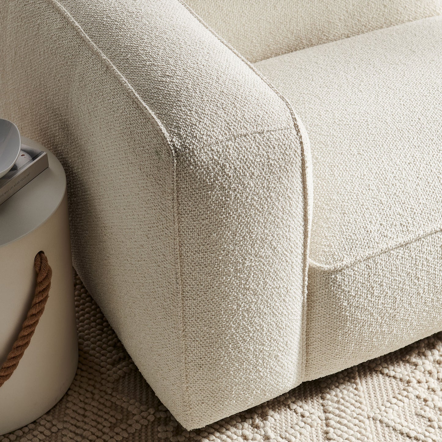 Auren Lattice Bouclé Upholstered Modular Left-Facing Arm Chair by Modway