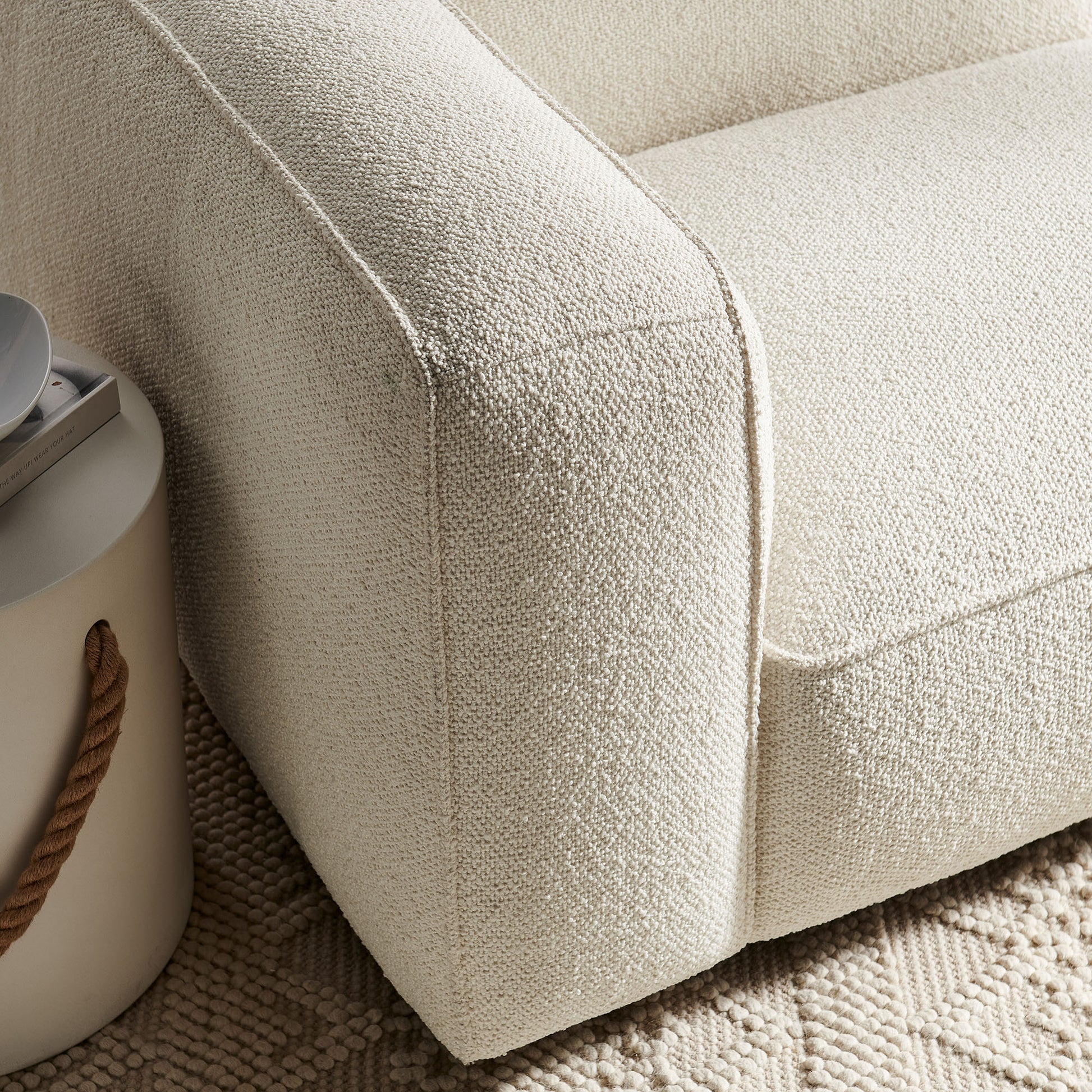 Auren Lattice Bouclé Upholstered Modular Left-Facing Arm Chair by Modway