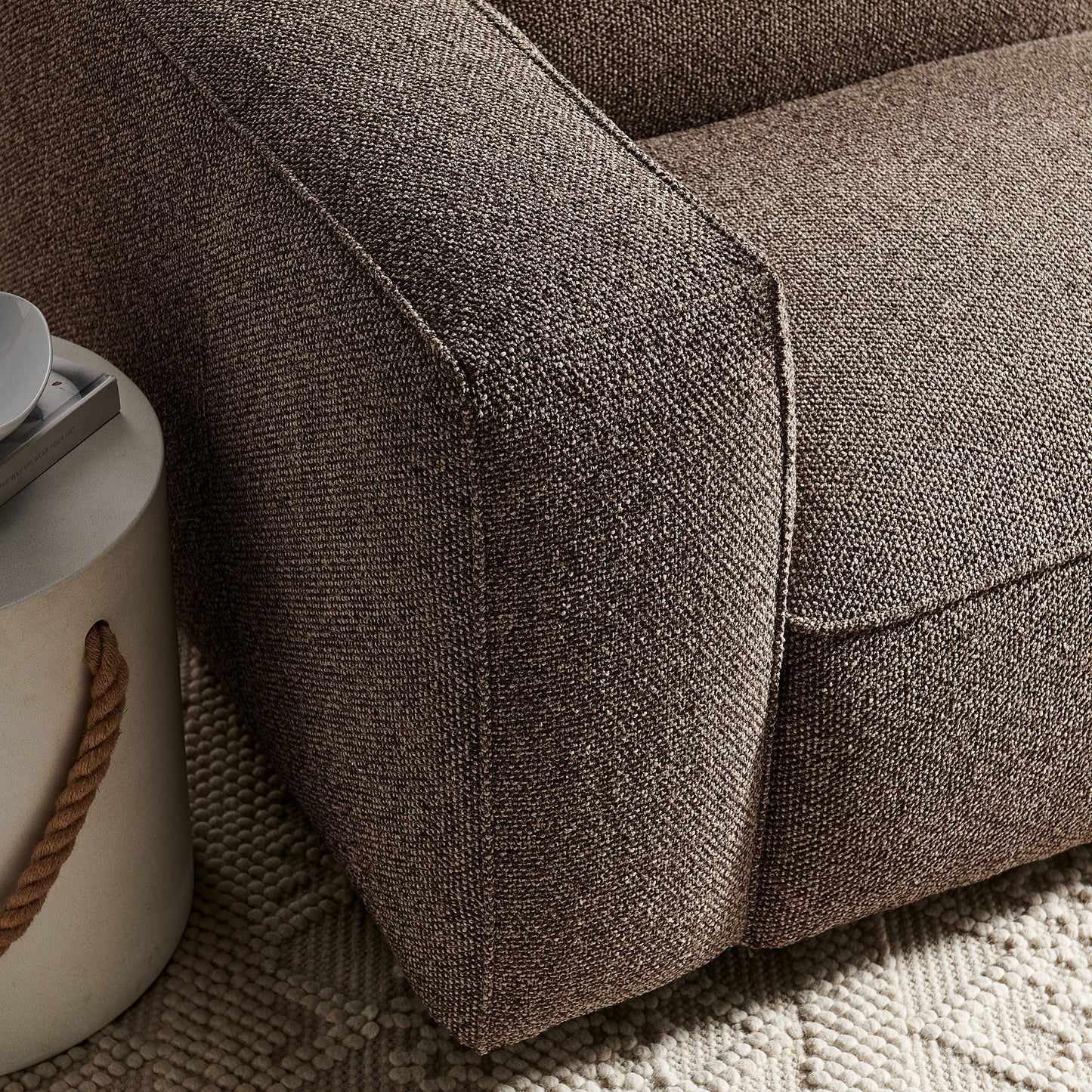 Auren Lattice Bouclé Upholstered Modular Left-Facing Arm Chair by Modway
