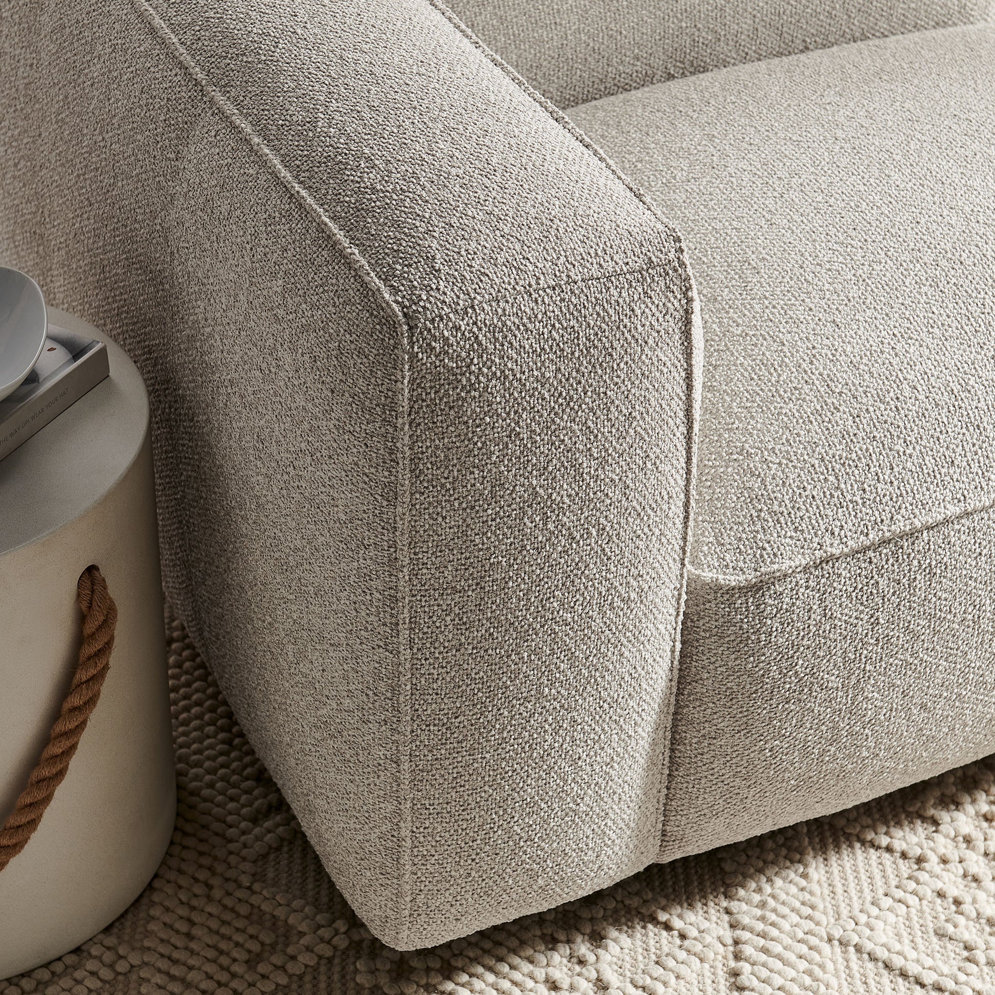 Auren Lattice Bouclé Upholstered Modular Left-Facing Arm Chair by Modway