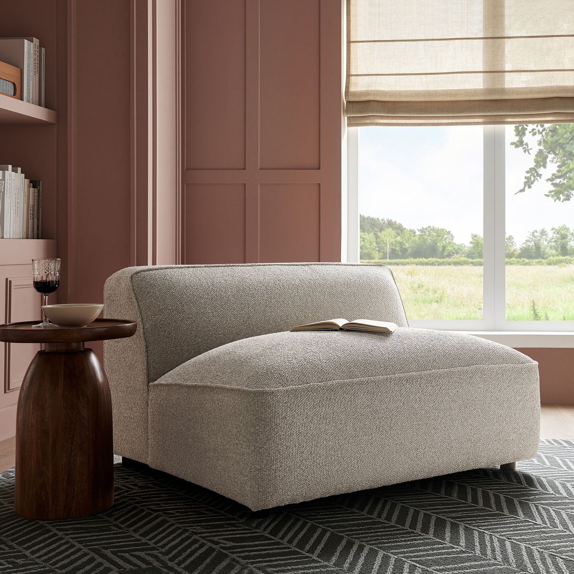 Auren Lattice Bouclé Upholstered Modular Armless Chair by Modway