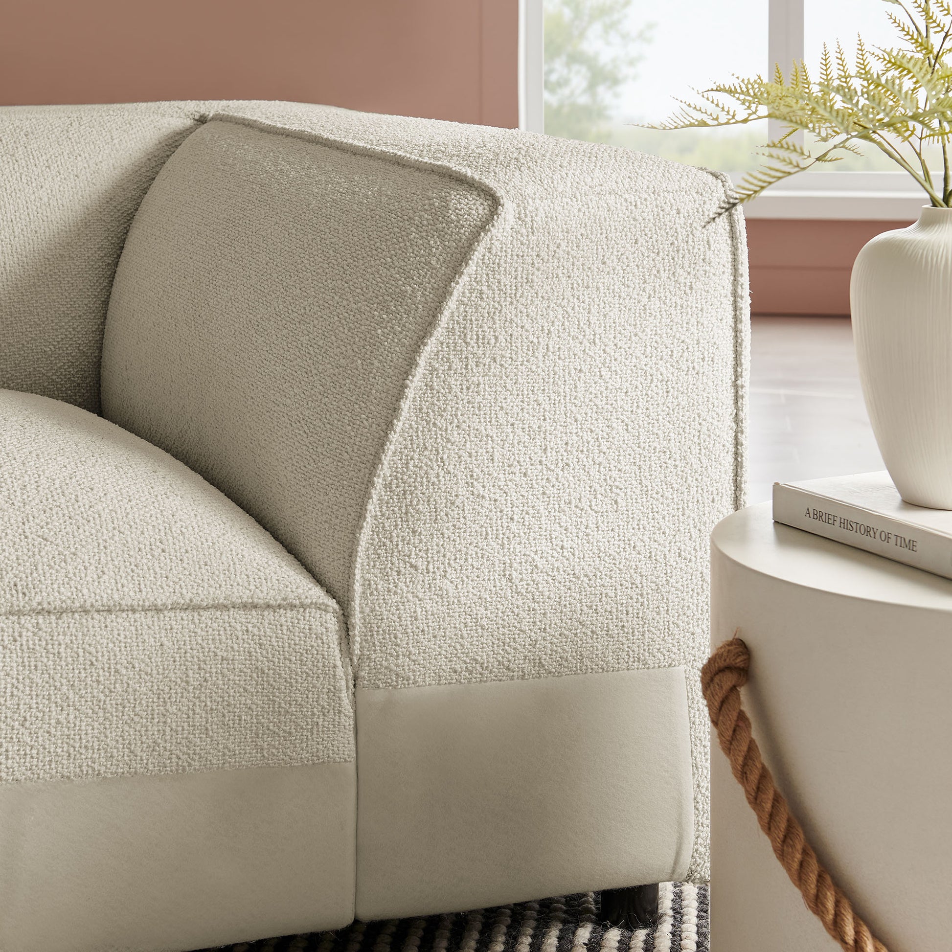 Auren Lattice Bouclé Upholstered Modular Corner Chair by Modway