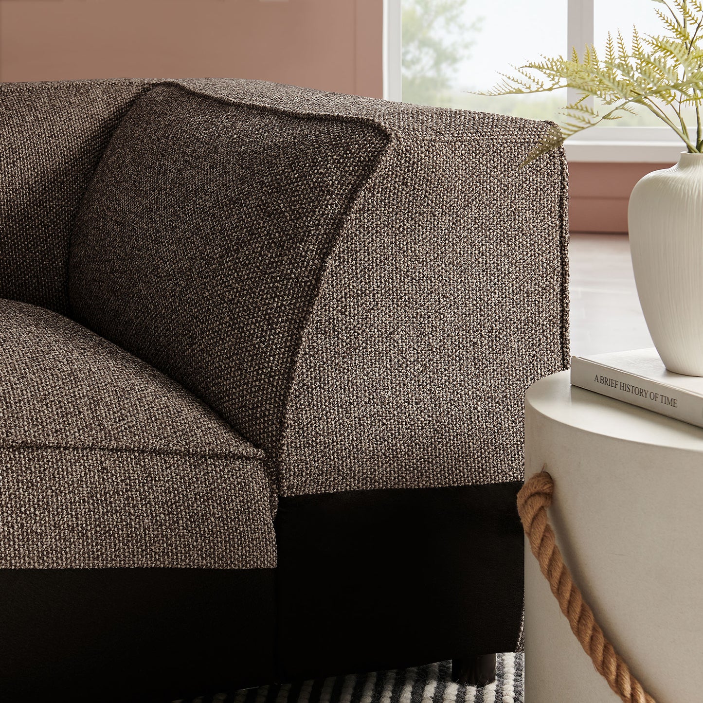 Auren Lattice Bouclé Upholstered Modular Corner Chair by Modway
