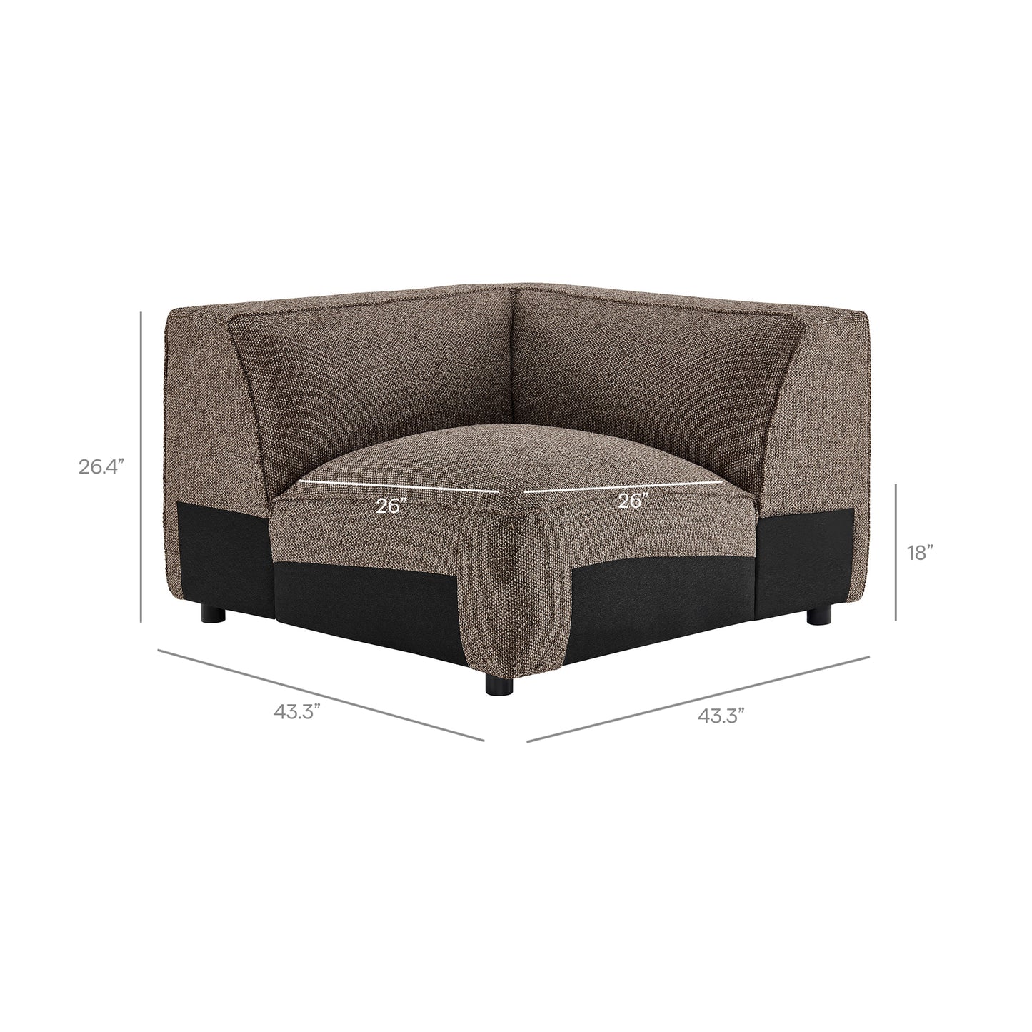 Auren Lattice Bouclé Upholstered Modular Corner Chair by Modway