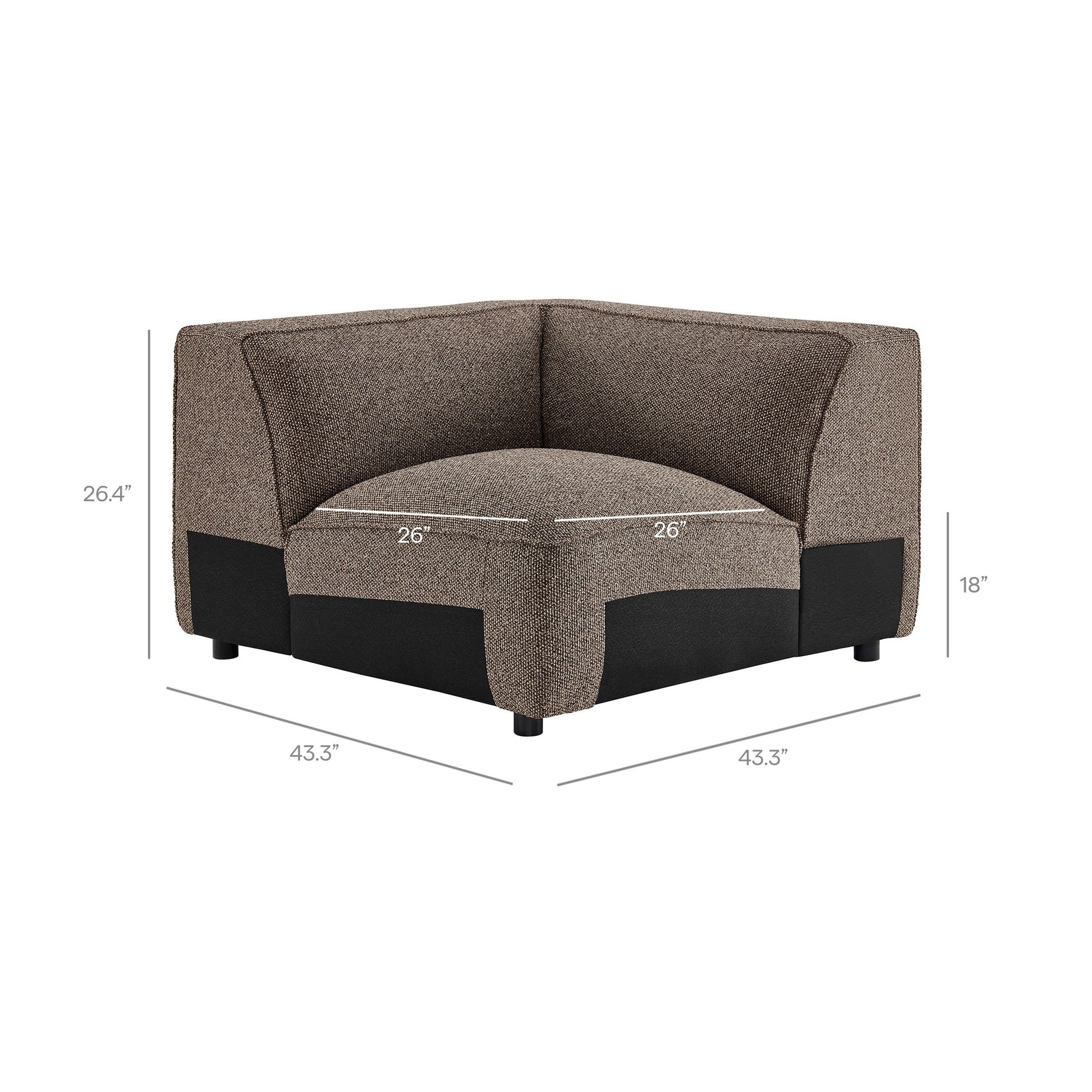 Auren Lattice Bouclé Upholstered Modular Corner Chair by Modway