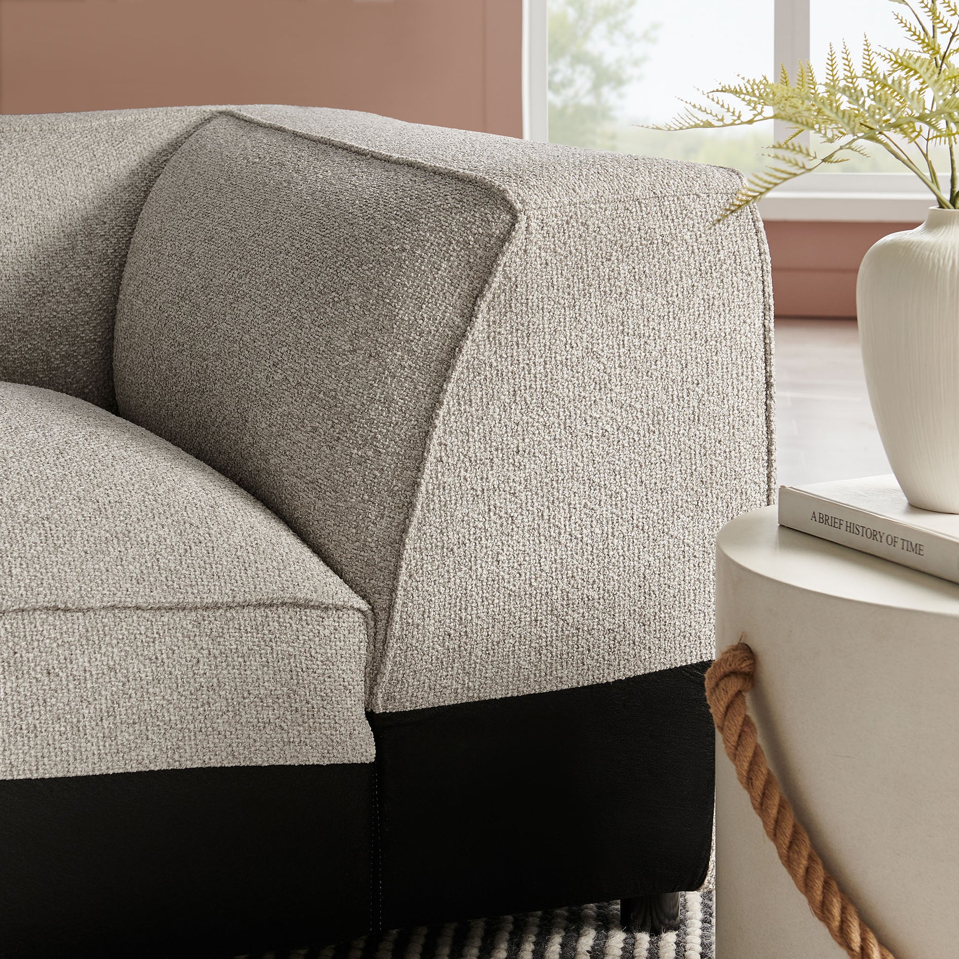 Auren Lattice Bouclé Upholstered Modular Corner Chair by Modway