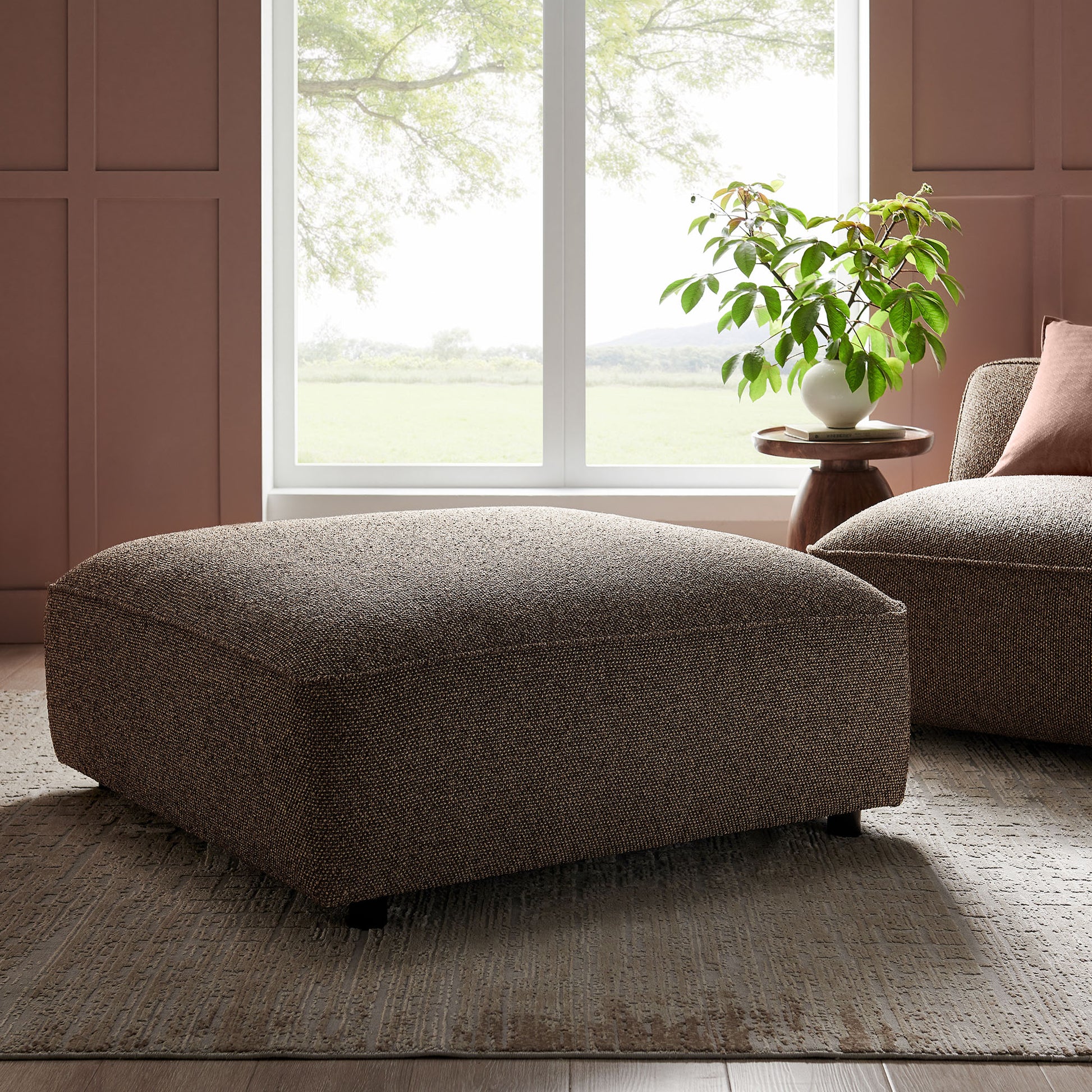 Auren Lattice Bouclé Upholstered Ottoman by Modway
