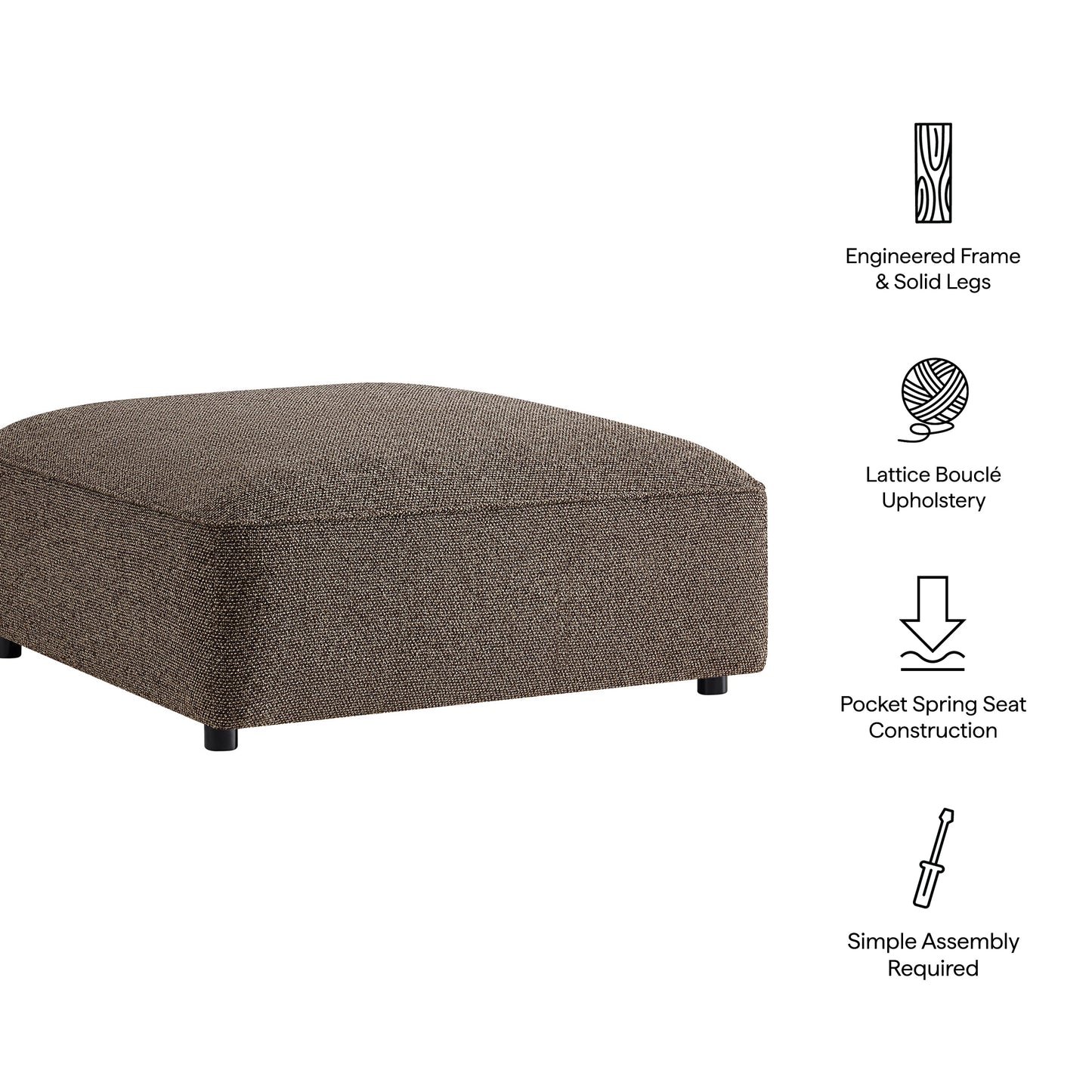 Auren Lattice Bouclé Upholstered Ottoman by Modway