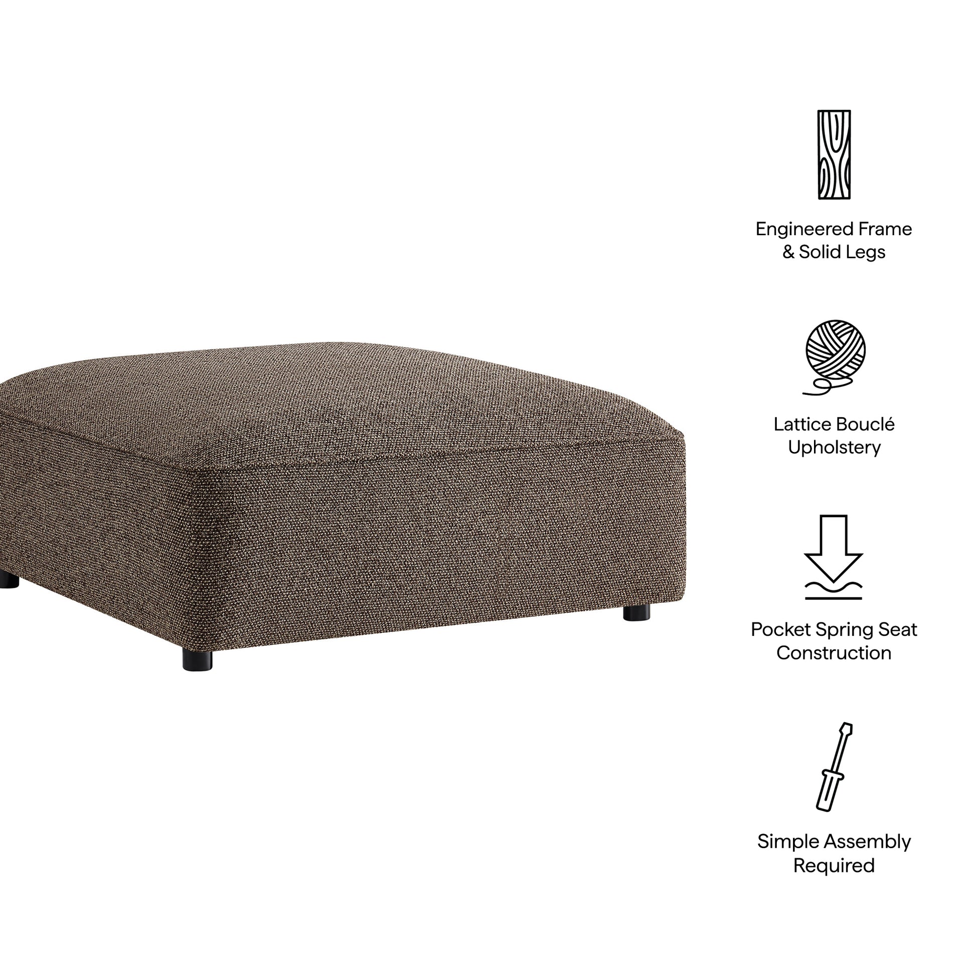 Auren Lattice Bouclé Upholstered Ottoman by Modway