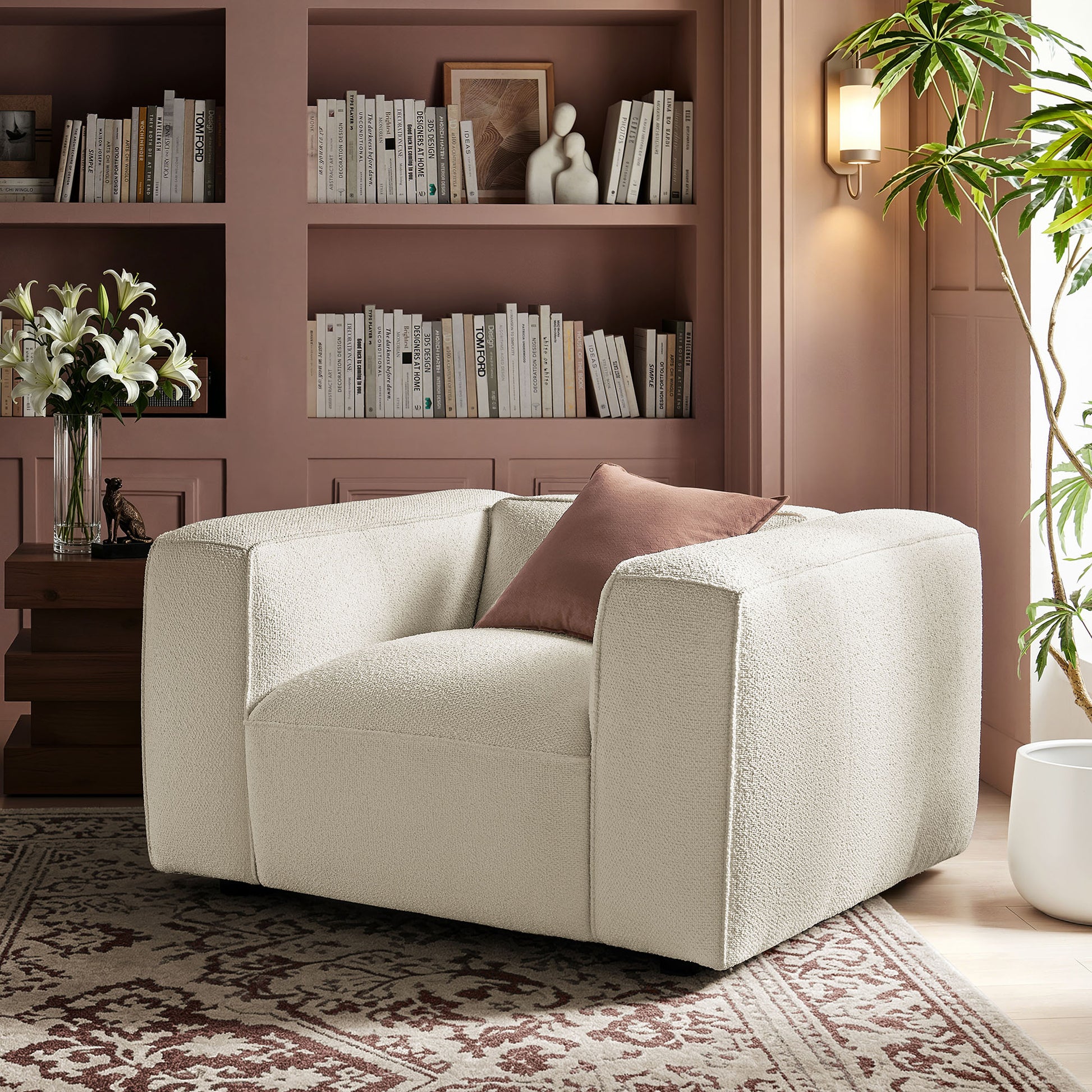 Auren Lattice Bouclé Upholstered Accent Chair by Modway
