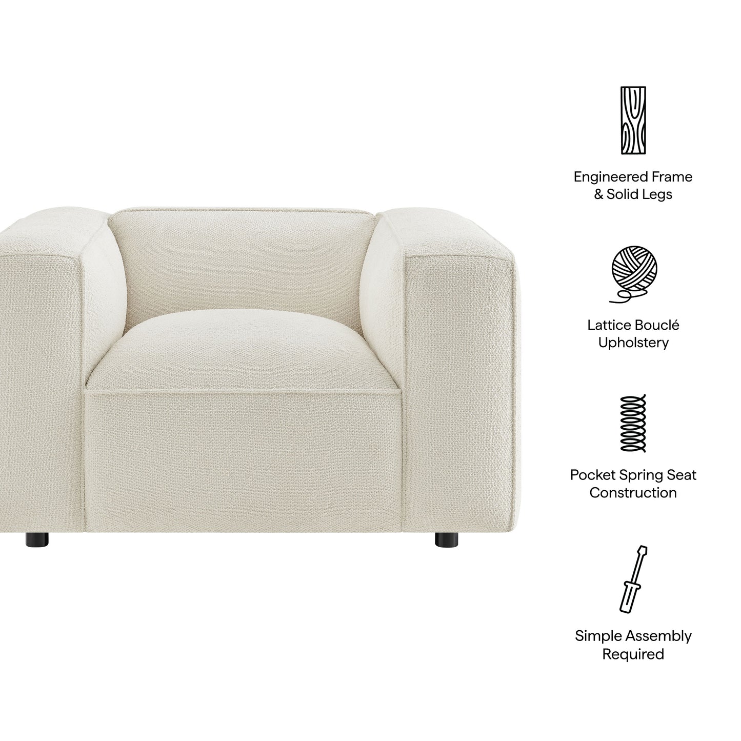 Auren Lattice Bouclé Upholstered Accent Chair by Modway