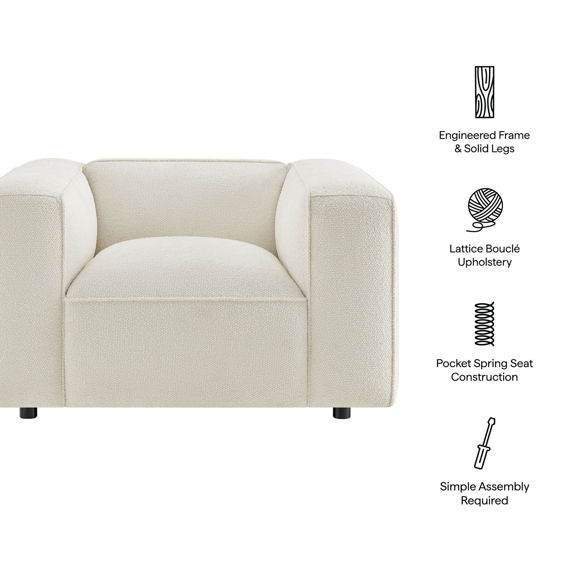 Auren Lattice Bouclé Upholstered Accent Chair by Modway
