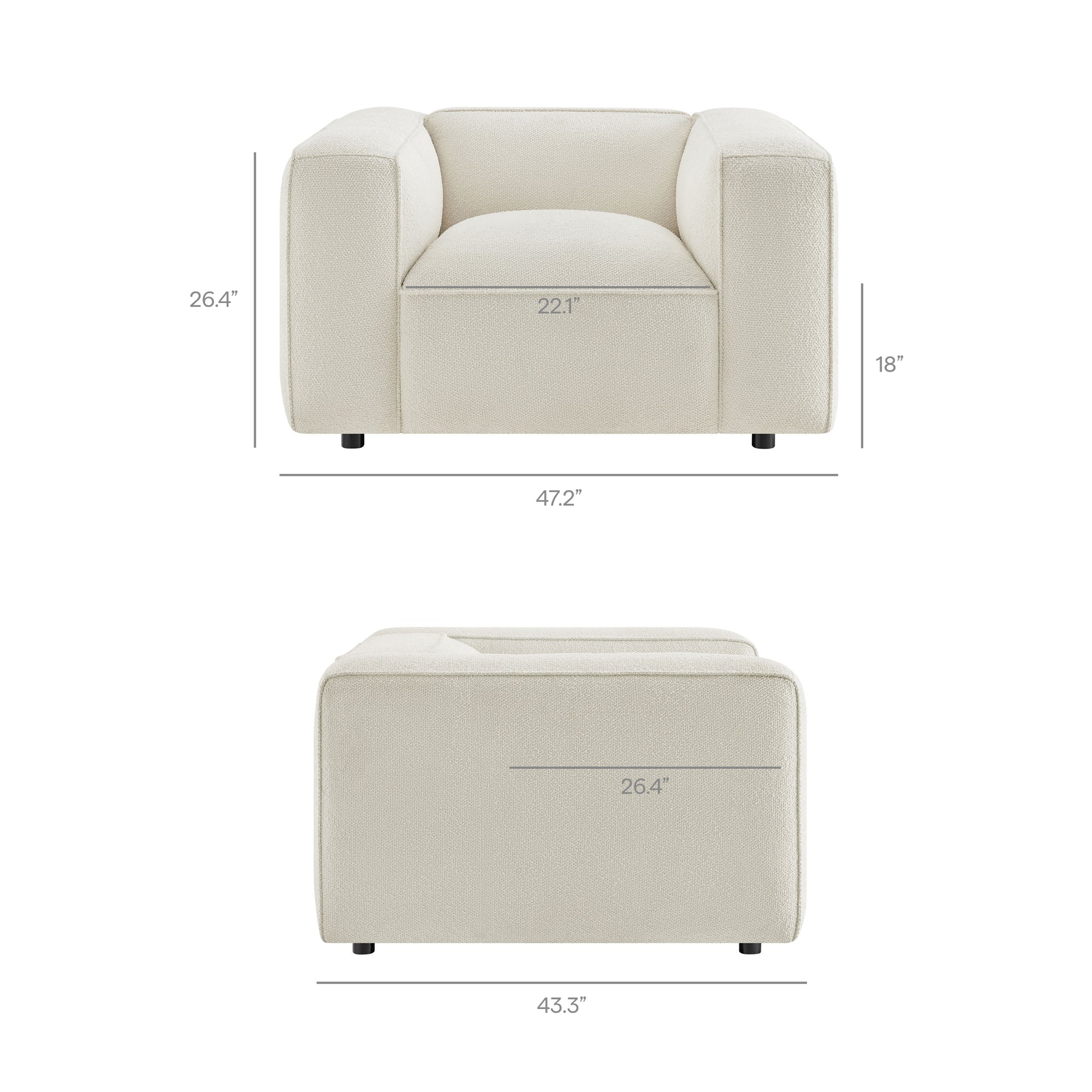Auren Lattice Bouclé Upholstered Accent Chair by Modway