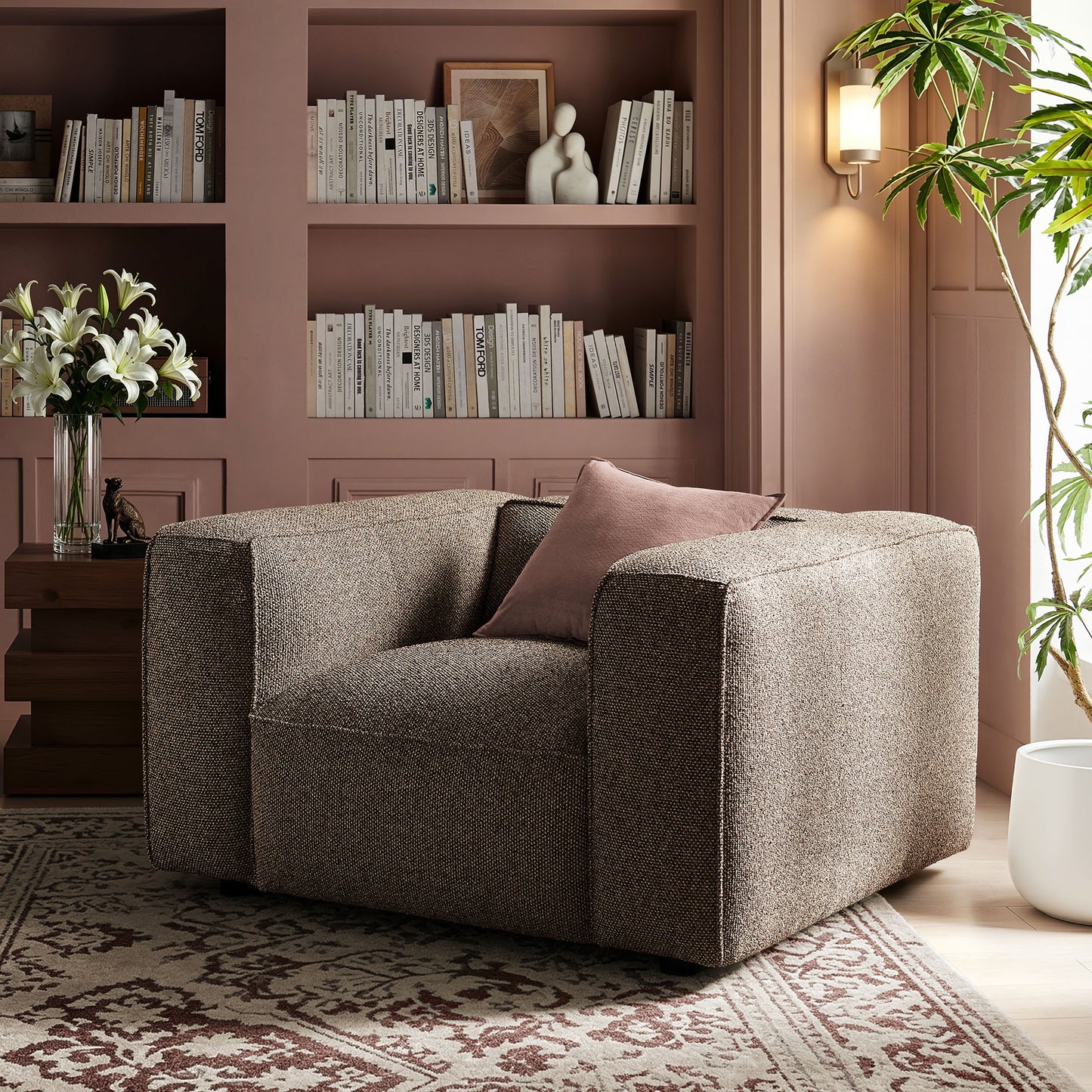 Auren Lattice Bouclé Upholstered Accent Chair by Modway