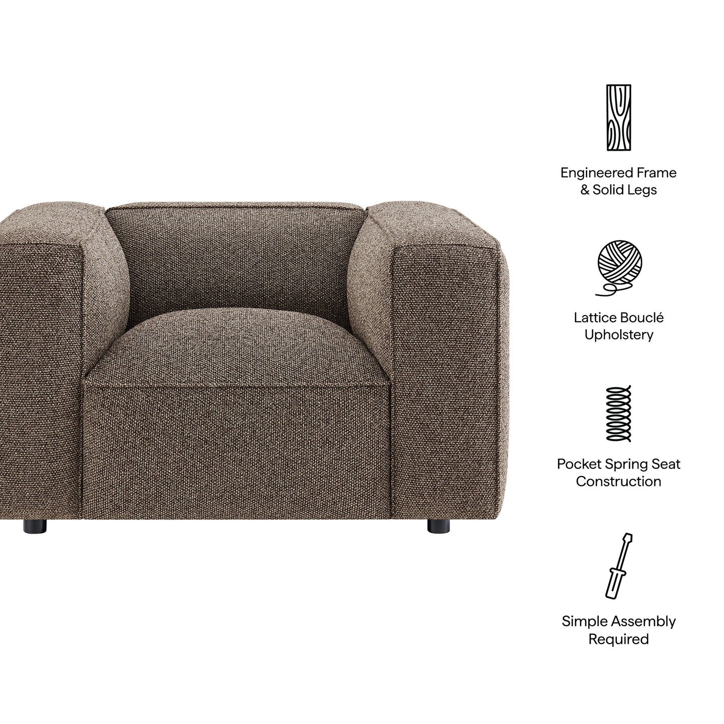 Auren Lattice Bouclé Upholstered Accent Chair by Modway
