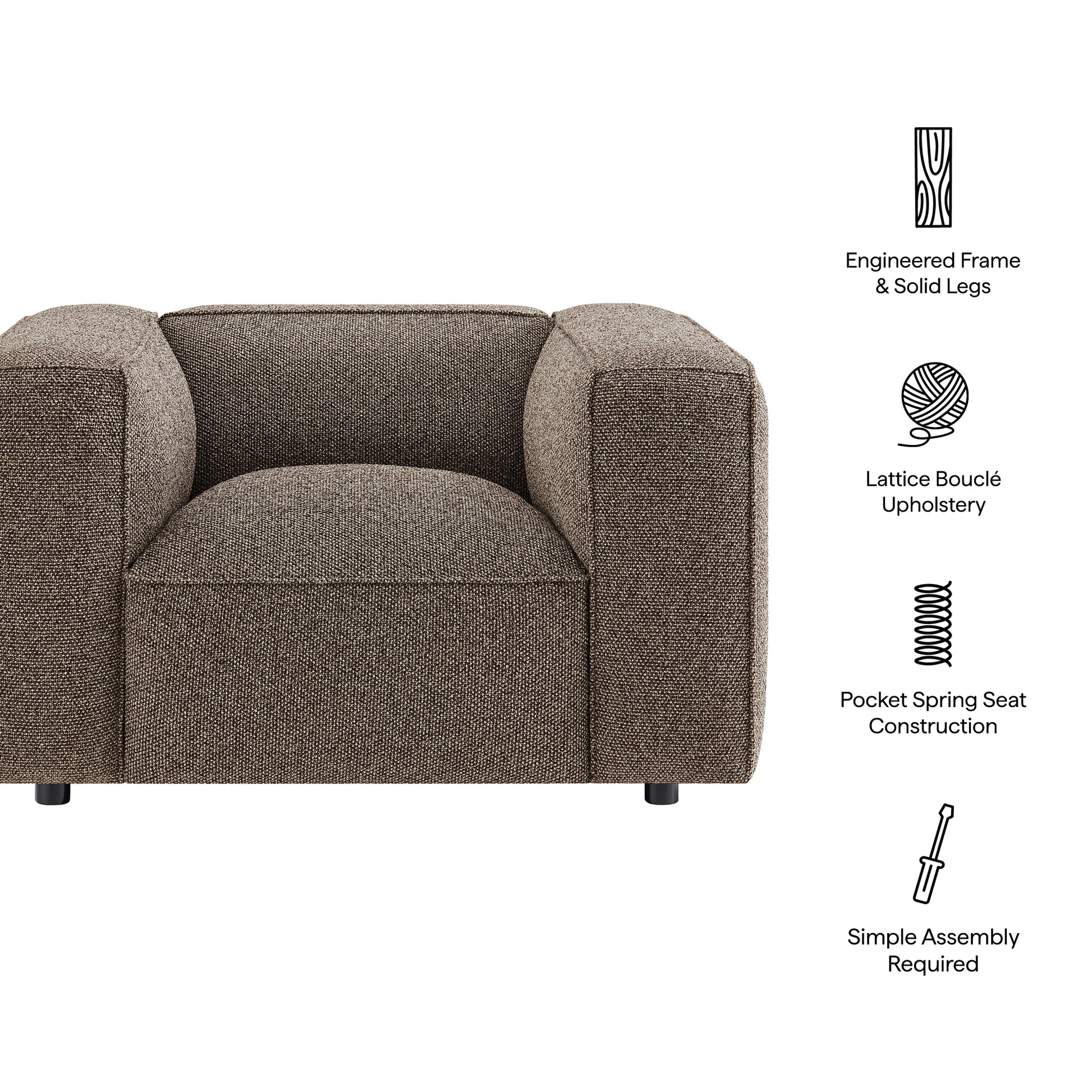 Auren Lattice Bouclé Upholstered Accent Chair by Modway