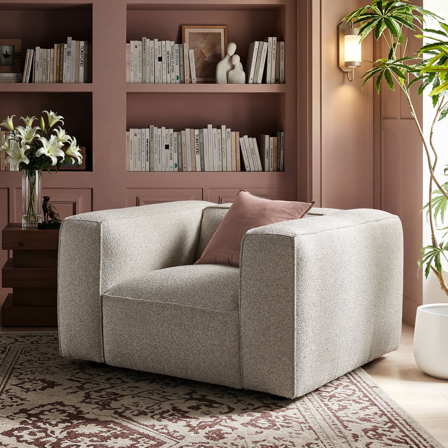 Auren Lattice Bouclé Upholstered Accent Chair by Modway