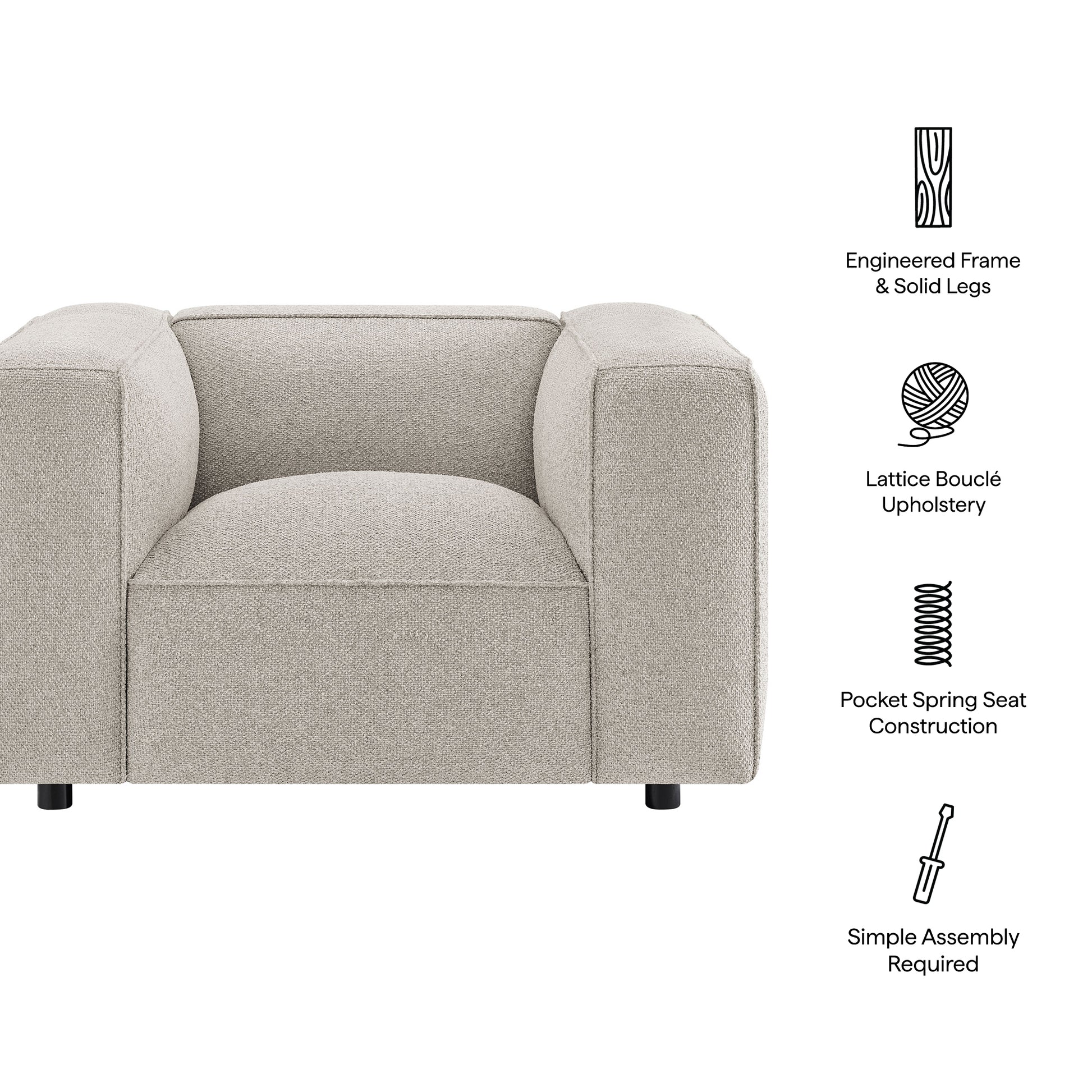 Auren Lattice Bouclé Upholstered Accent Chair by Modway