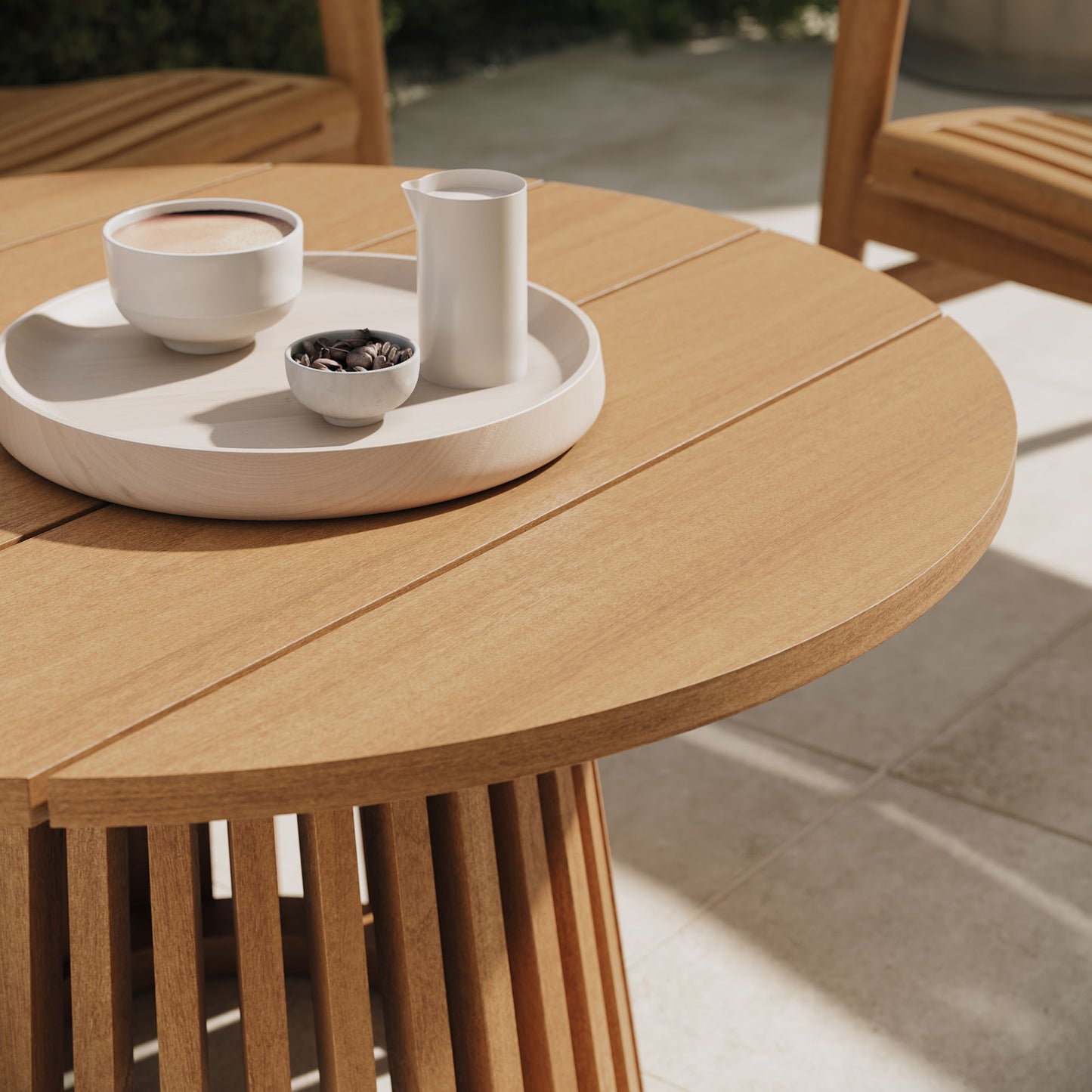 Lane 31 Inch Round Outdoor Patio Teak Wood Coffee Table by Modway