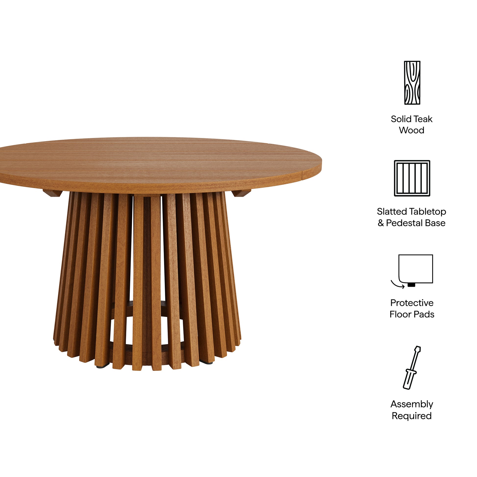 Lane 31 Inch Round Outdoor Patio Teak Wood Coffee Table by Modway