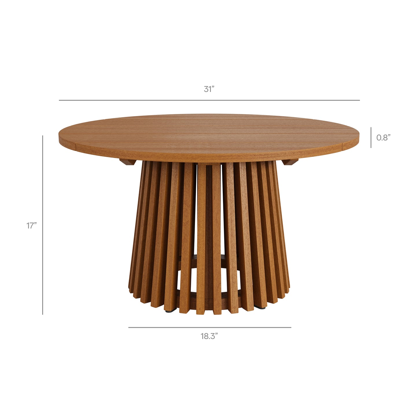 Lane 31 Inch Round Outdoor Patio Teak Wood Coffee Table by Modway