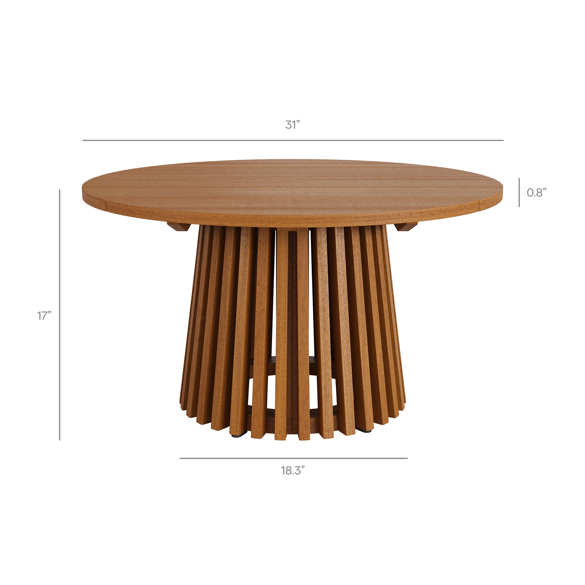 Lane 31 Inch Round Outdoor Patio Teak Wood Coffee Table by Modway