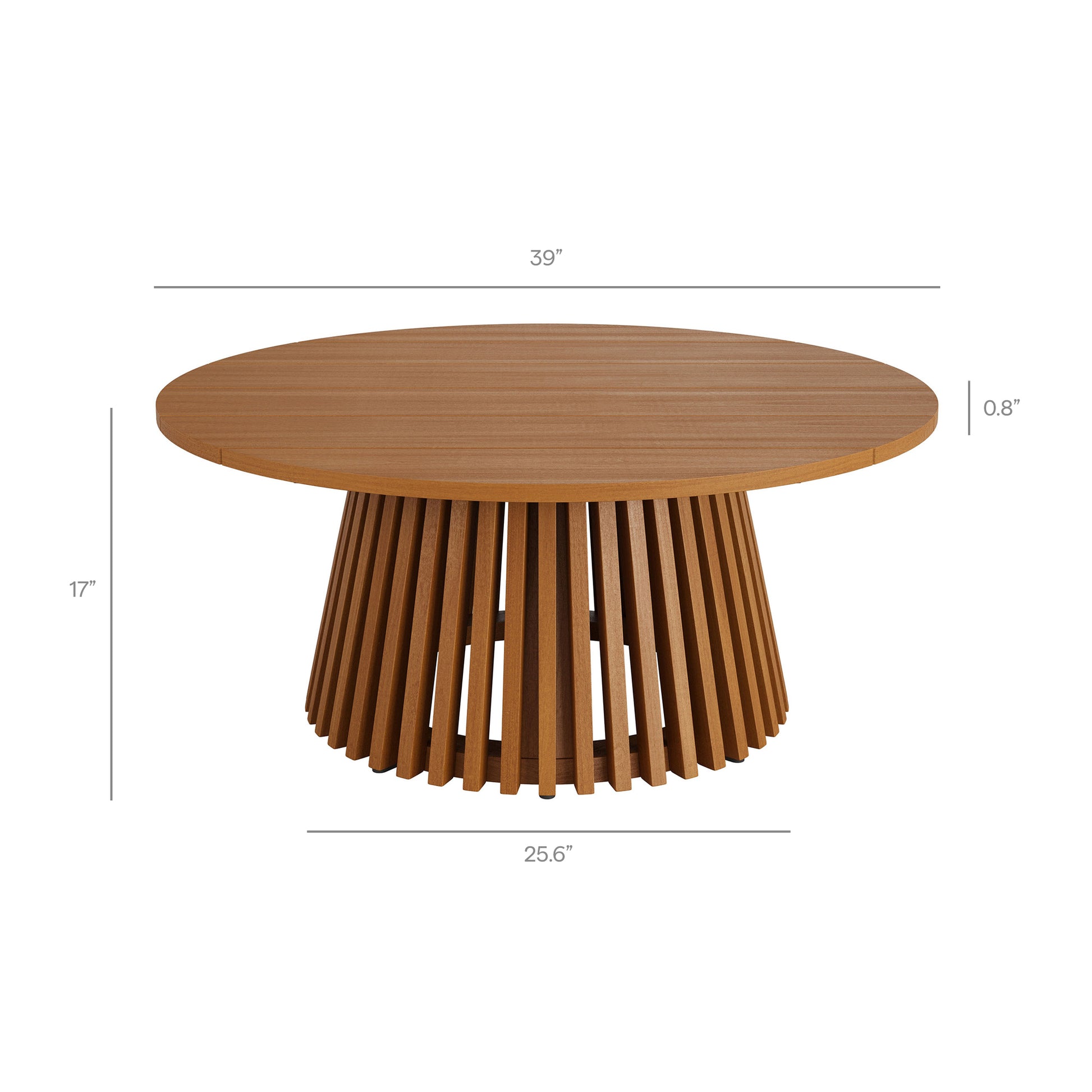 Lane 39 Inch Round Outdoor Patio Teak Wood Coffee Table by Modway