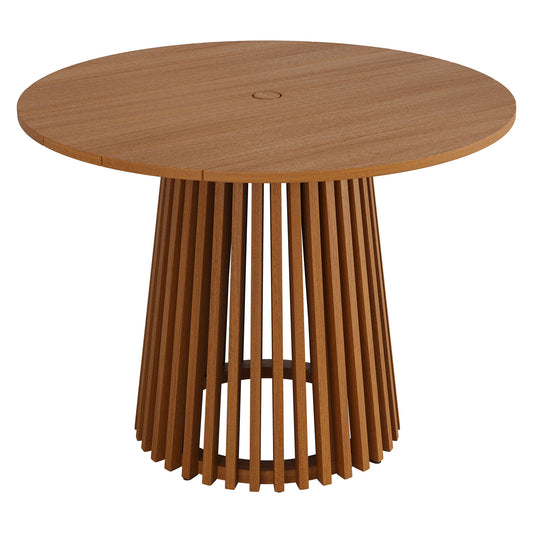 Lane 39 Inch Round Outdoor Patio Teak Wood Dining Table by Modway