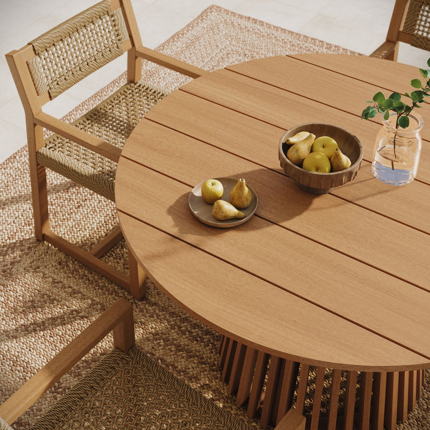 Lane 47 Inch Round Outdoor Patio Teak Wood Dining Table by Modway