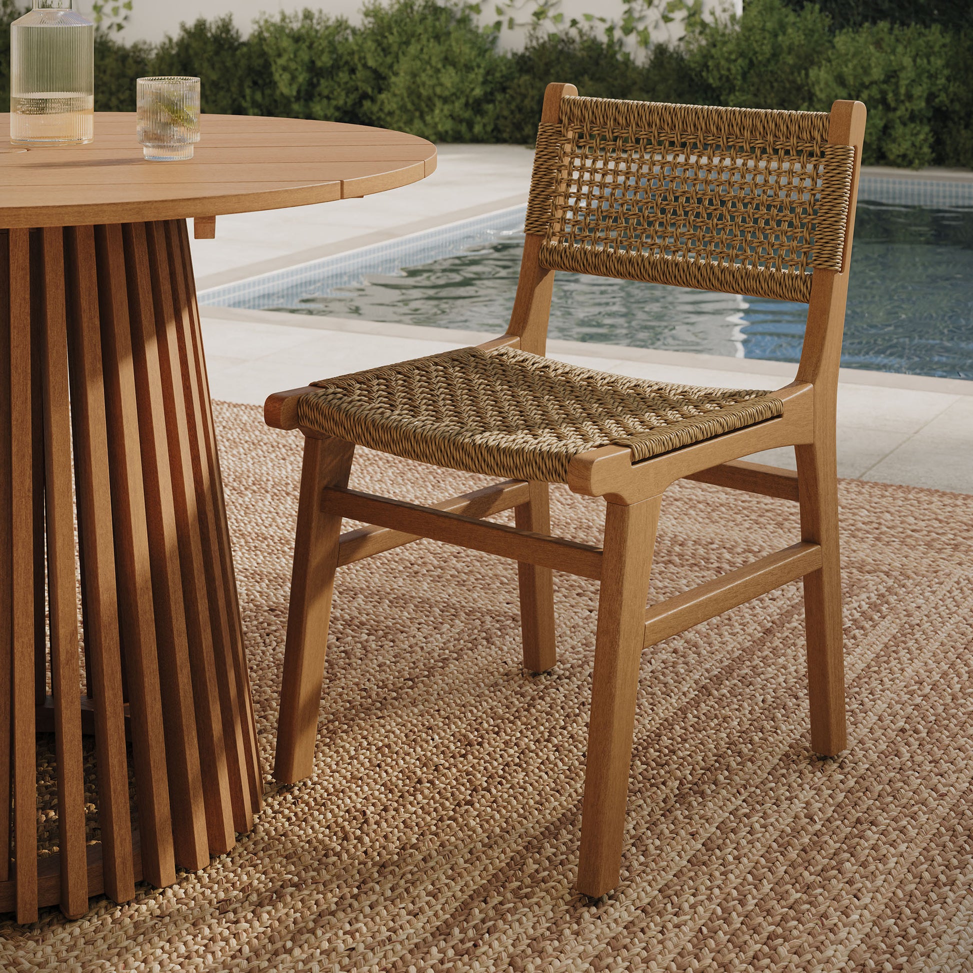 Rowe Outdoor Patio Teak Wood Dining Chair by Modway