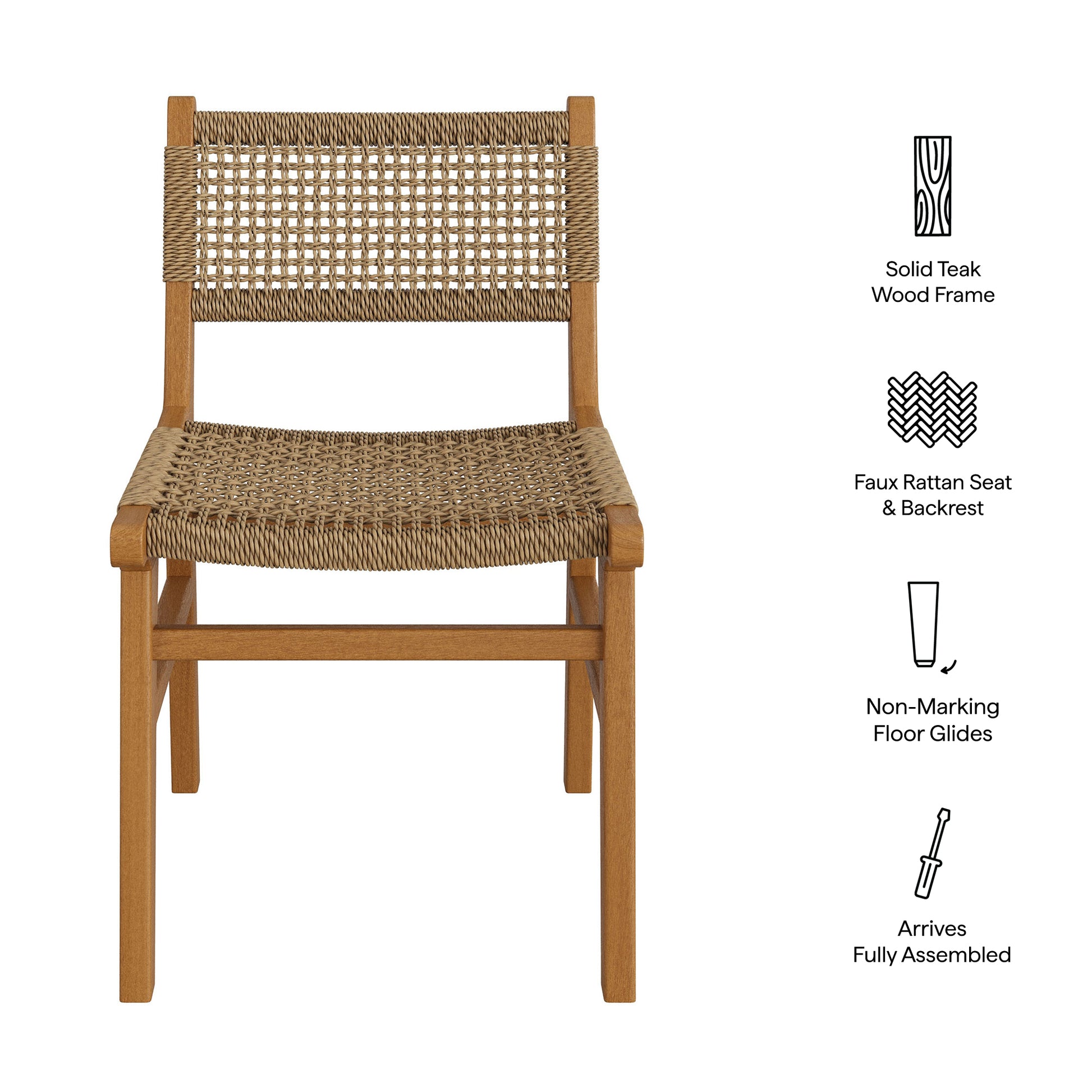 Rowe Outdoor Patio Teak Wood Dining Chair by Modway