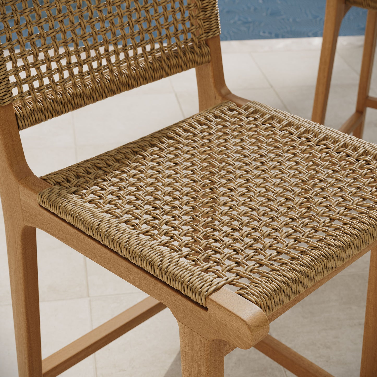 Rowe Outdoor Patio Teak Wood Counter Chairs Set of 2 by Modway