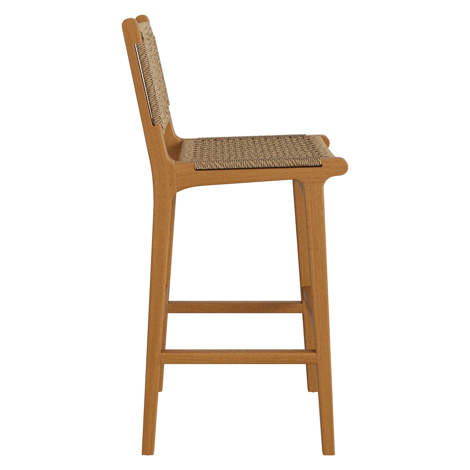 Rowe Outdoor Patio Teak Wood Bar Chairs Set of 2 by Modway