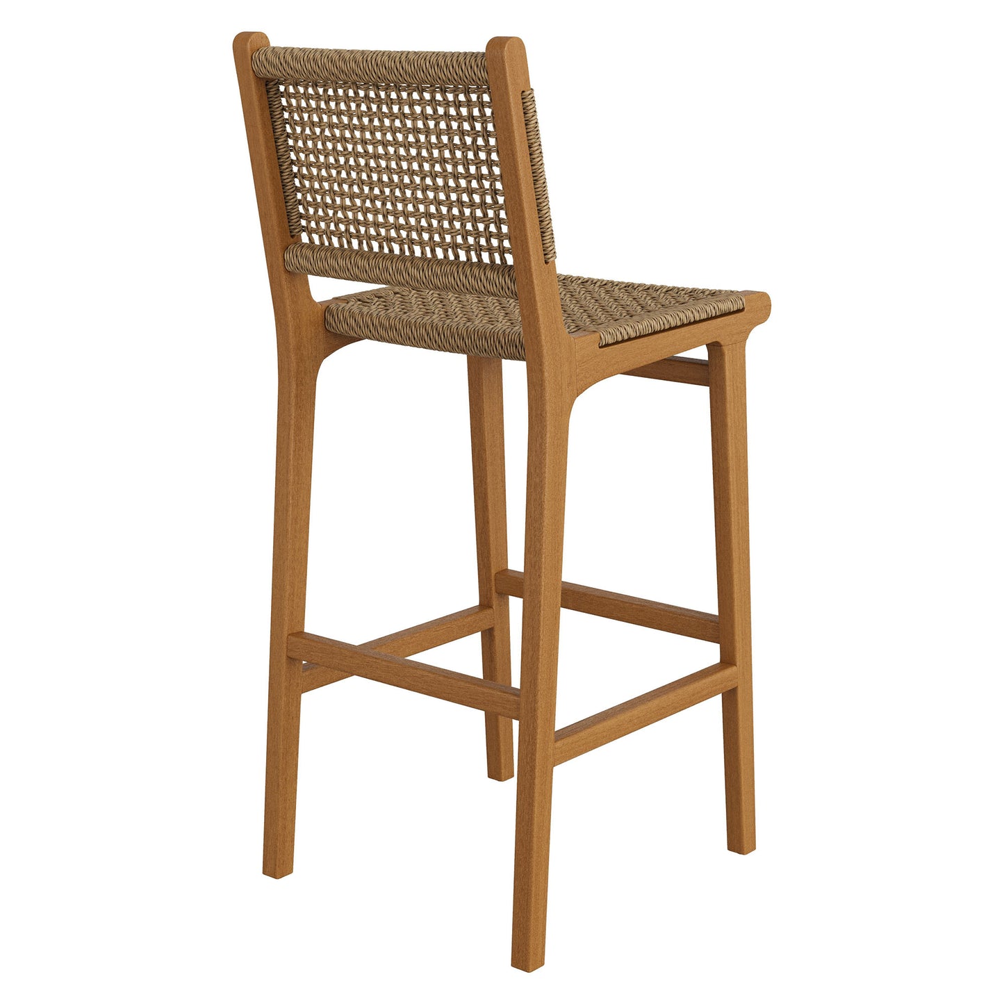 Rowe Outdoor Patio Teak Wood Bar Chairs Set of 2 by Modway