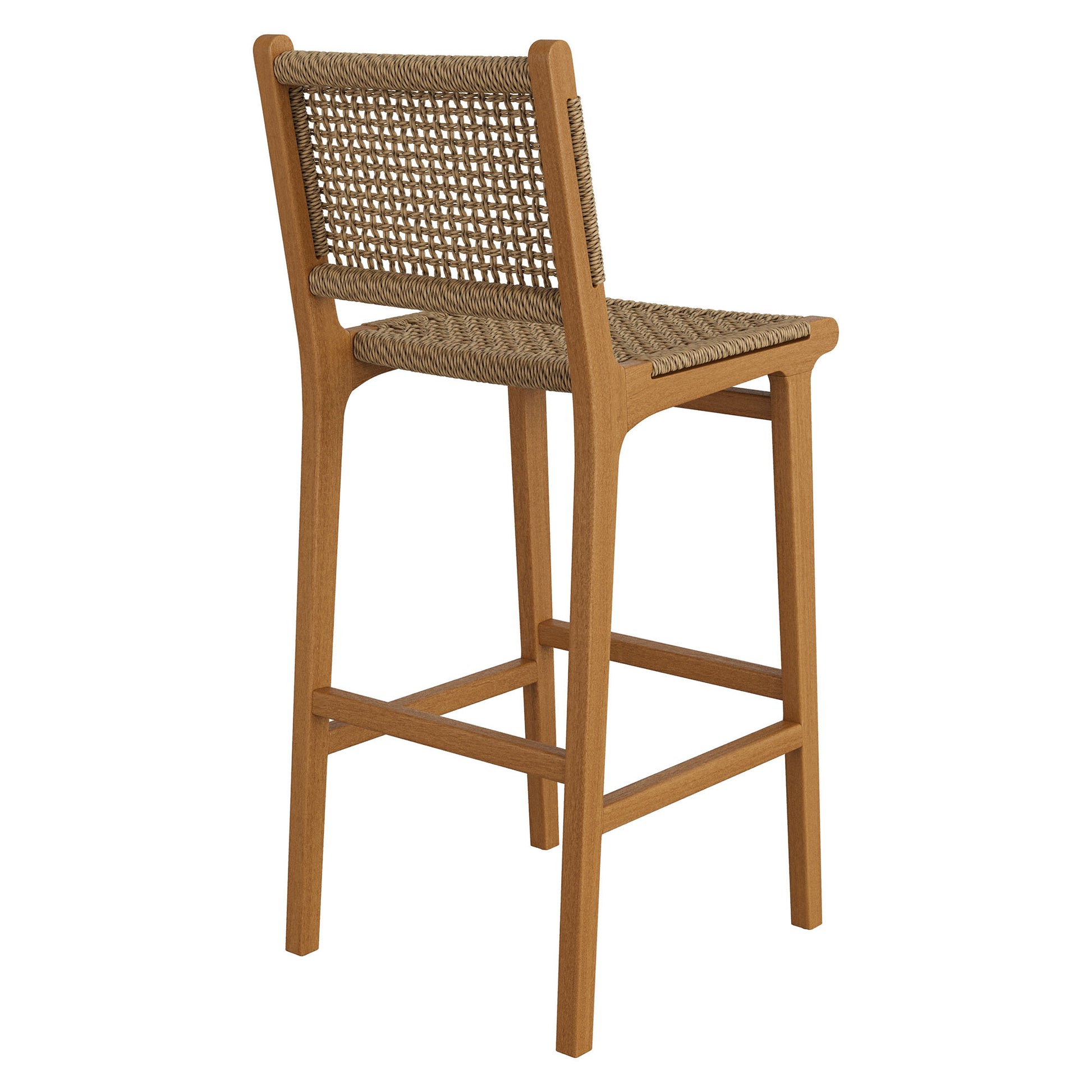 Rowe Outdoor Patio Teak Wood Bar Chairs Set of 2 by Modway