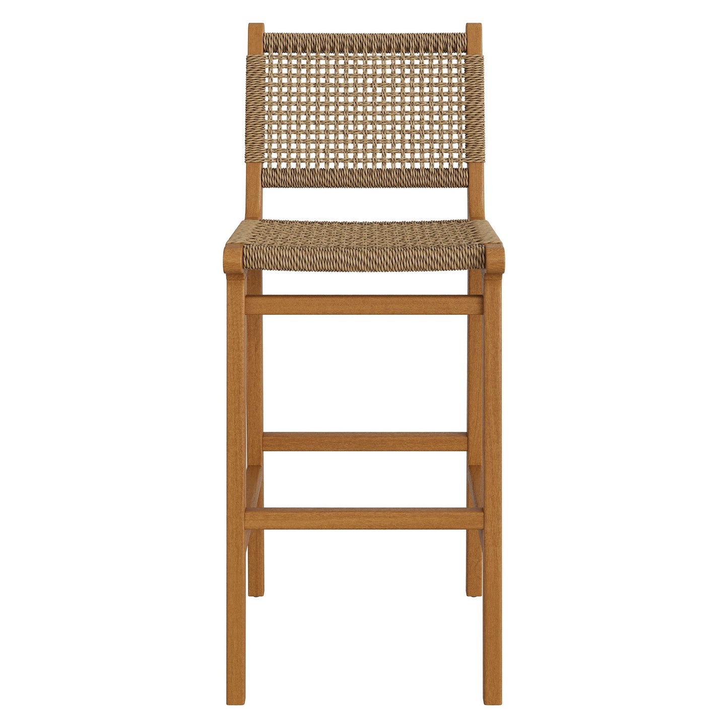 Rowe Outdoor Patio Teak Wood Bar Chairs Set of 2 by Modway