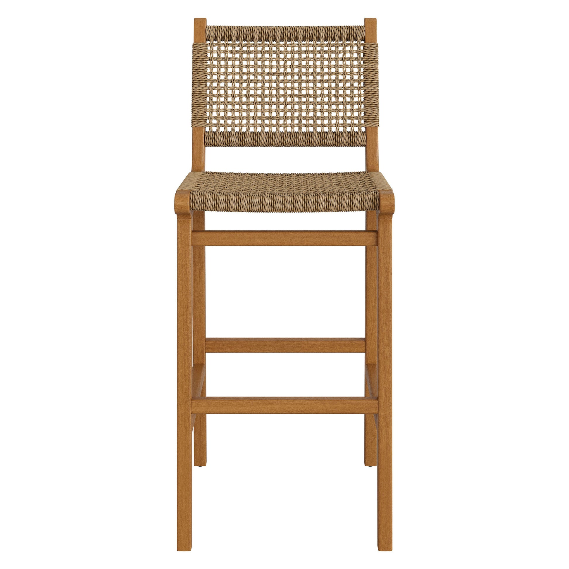 Rowe Outdoor Patio Teak Wood Bar Chairs Set of 2 by Modway