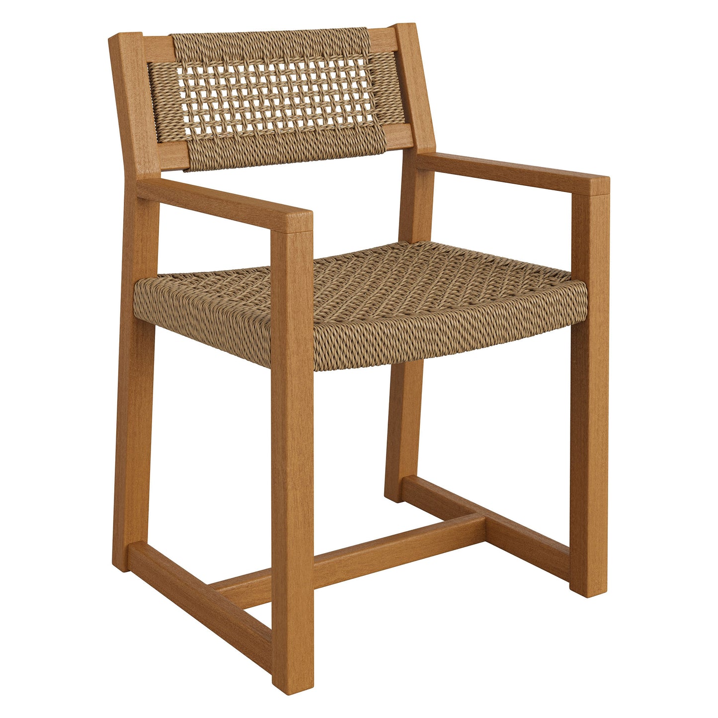 Reed Outdoor Patio Teak Wood Rattan Dining Chair by Modway