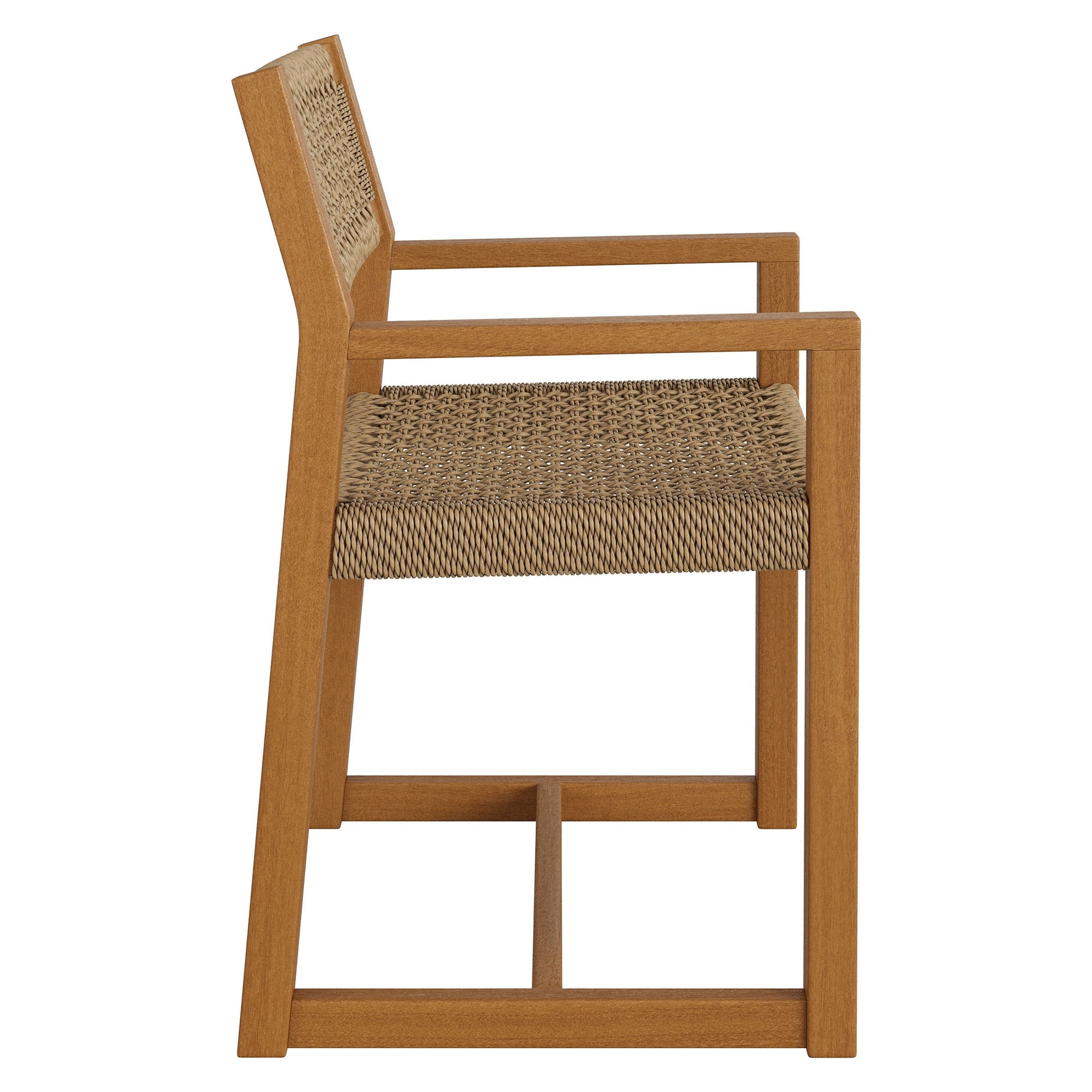 Reed Outdoor Patio Teak Wood Rattan Dining Chair by Modway