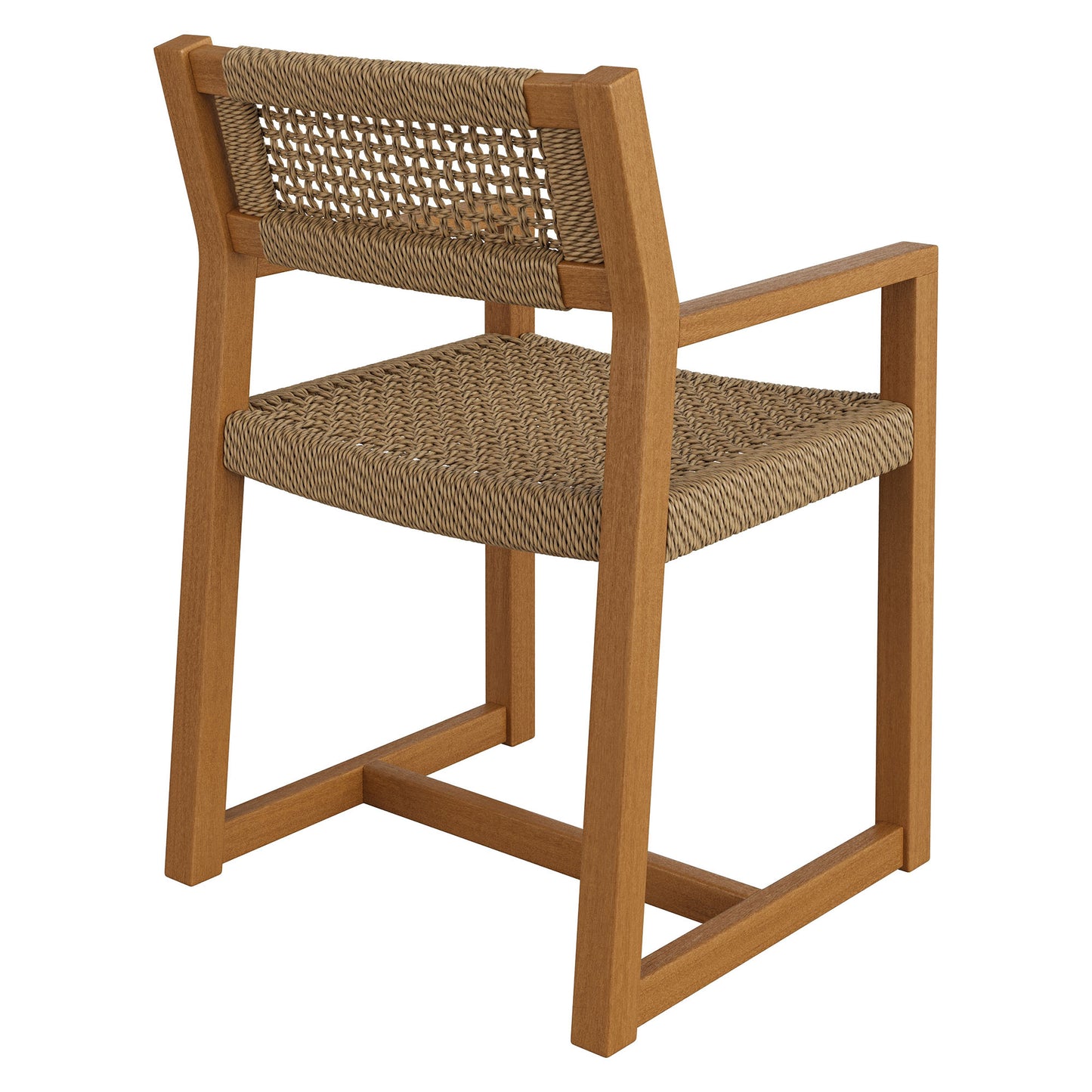 Reed Outdoor Patio Teak Wood Rattan Dining Chair by Modway