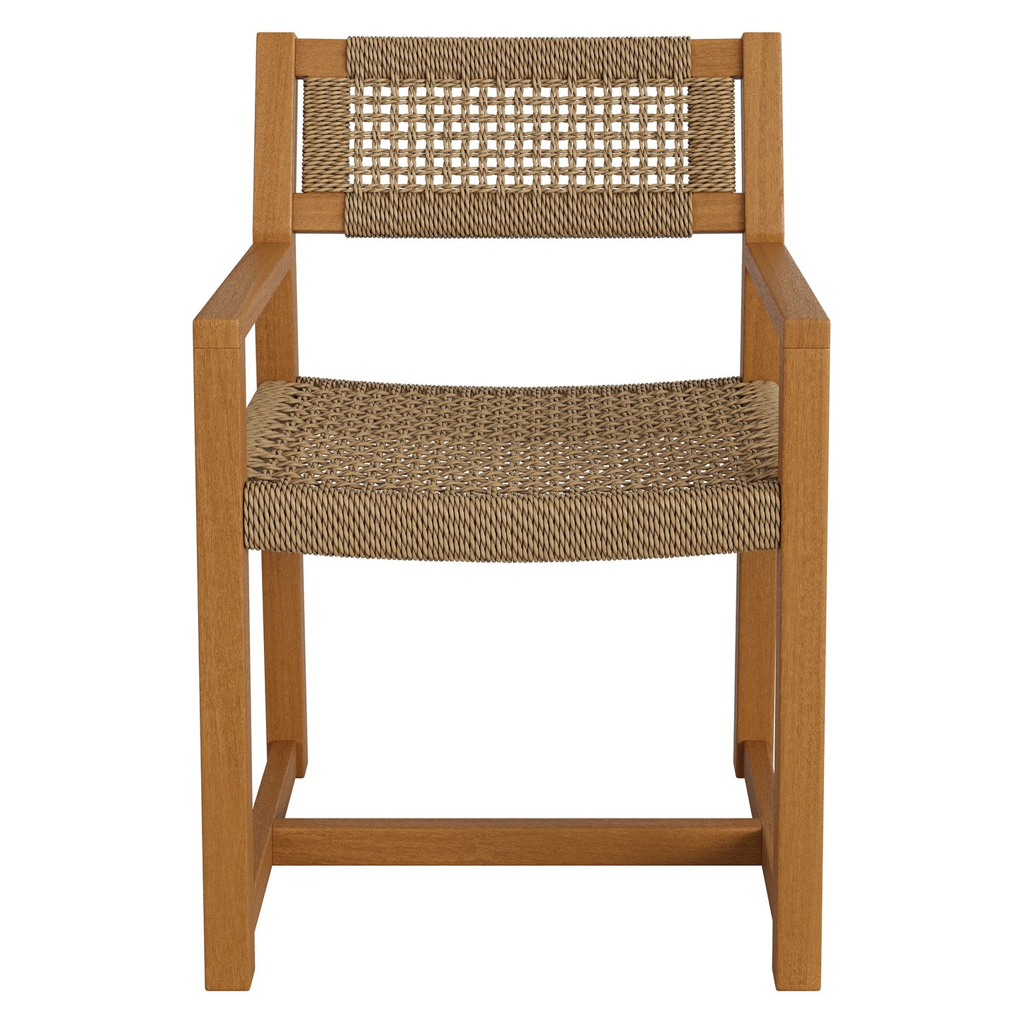 Reed Outdoor Patio Teak Wood Rattan Dining Chair by Modway