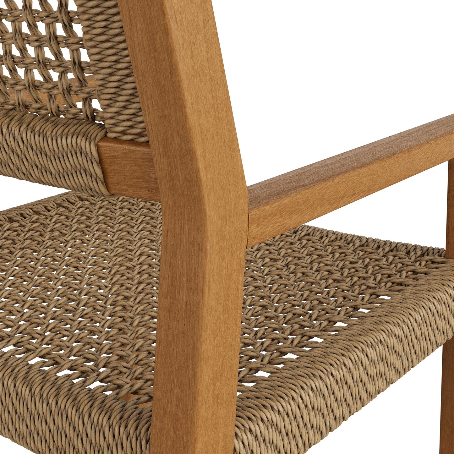 Reed Outdoor Patio Teak Wood Rattan Dining Chair by Modway