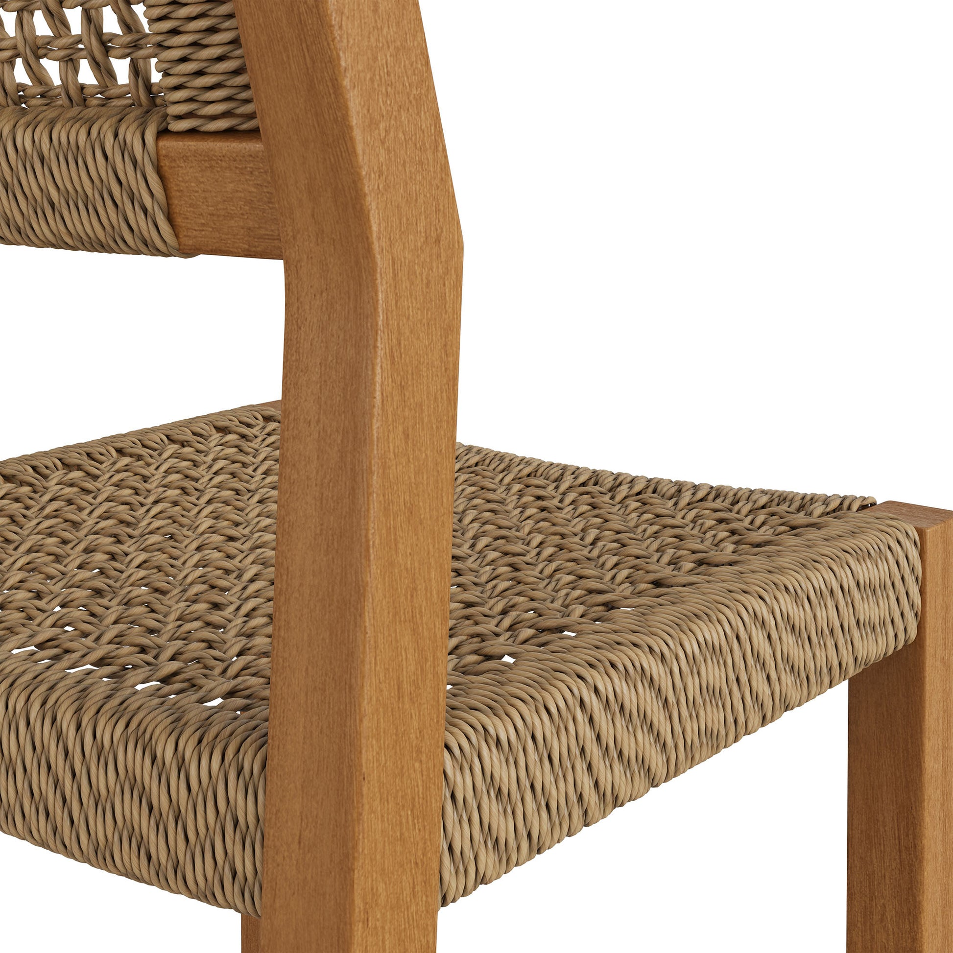 Reed 44 Inch Outdoor Patio Outdoor Teak Wood Rattan Bar Stool by Modway