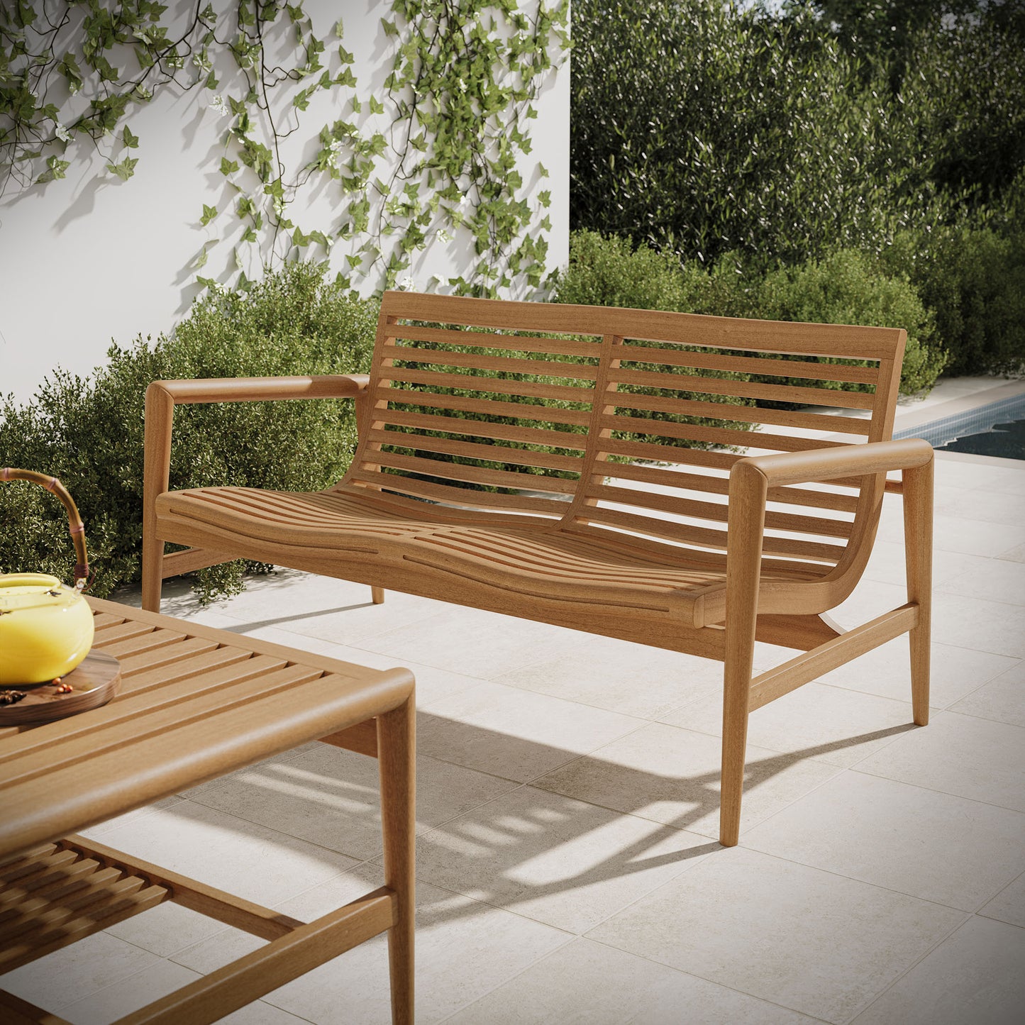 Hayden 56 Inch Outdoor Patio Teak Wood Loveseat by Modway