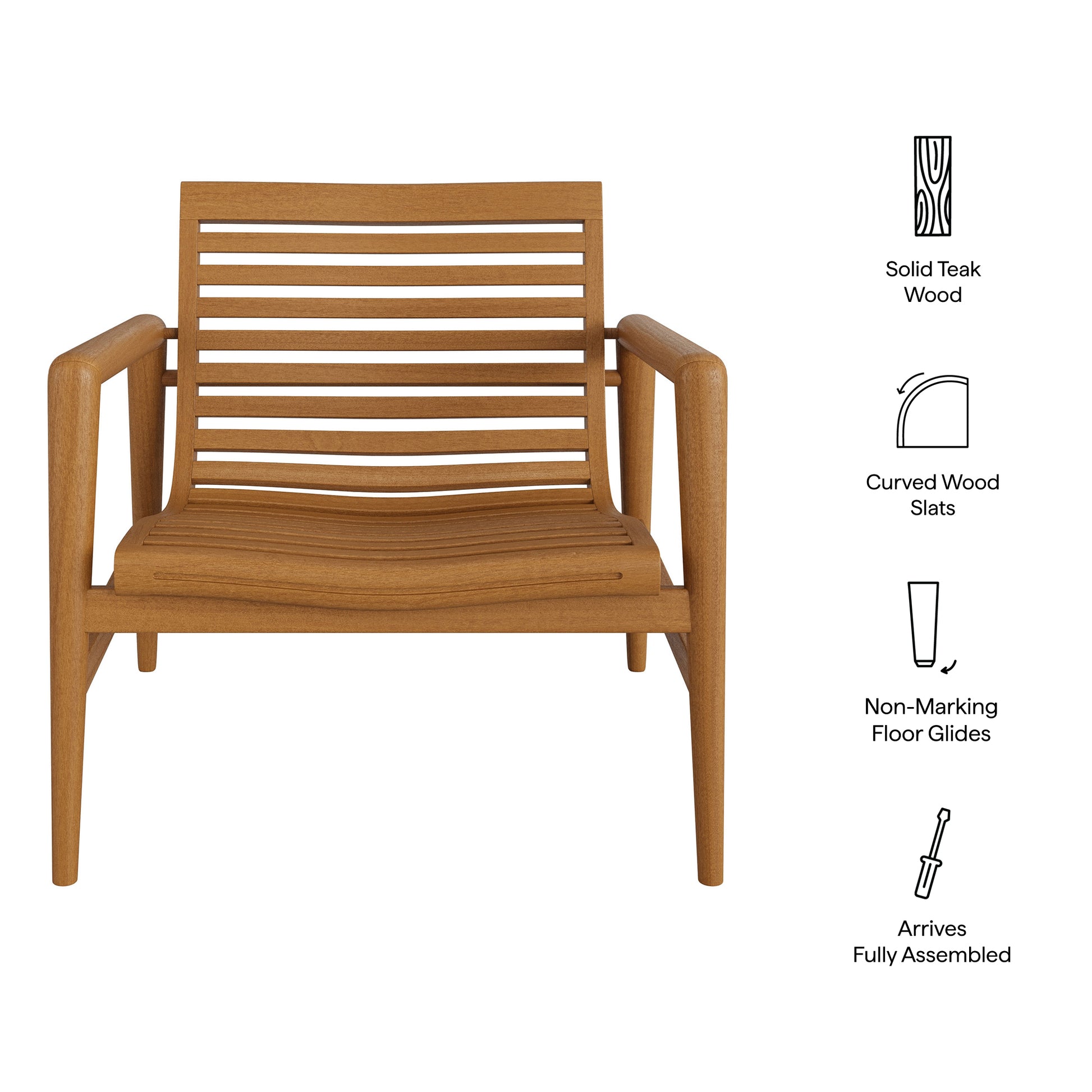 Hayden Outdoor Patio Teak Wood Armchair by Modway