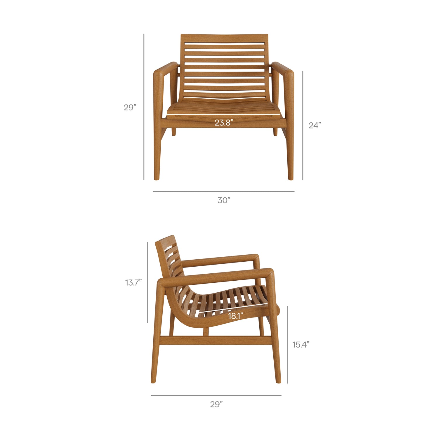 Hayden Outdoor Patio Teak Wood Armchair by Modway