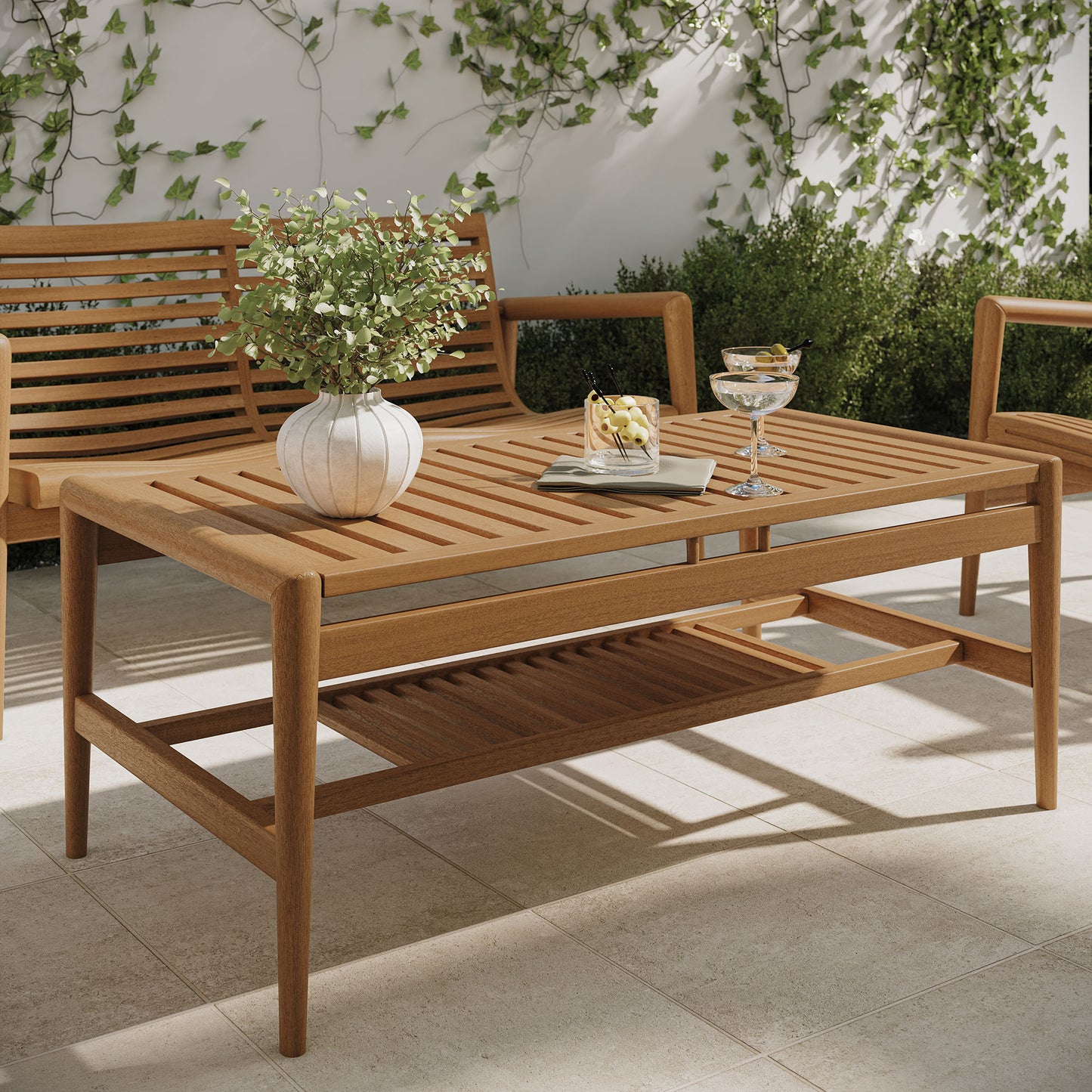 Hayden 46 Inch Outdoor Patio Teak Wood Coffee Table by Modway