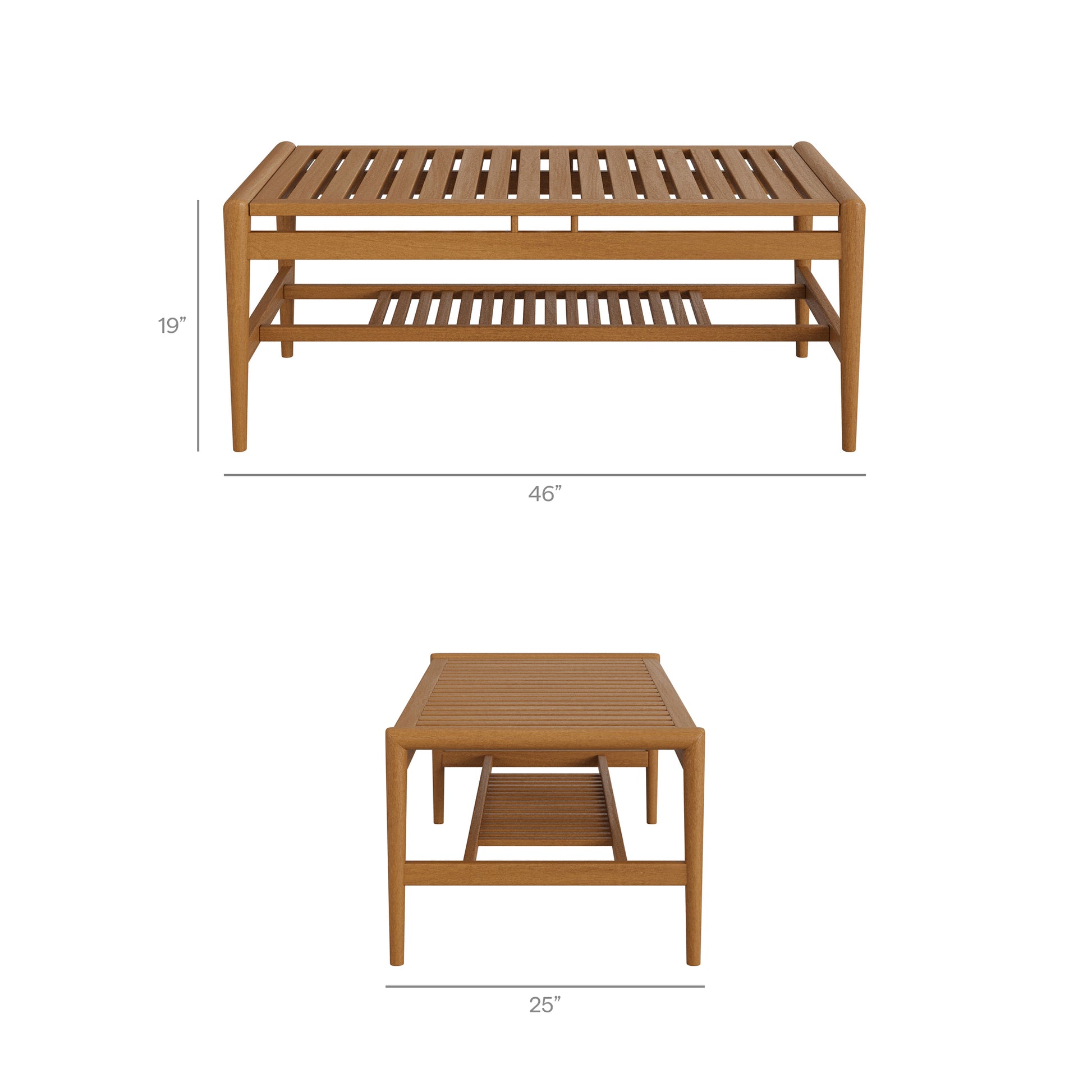 Hayden 46 Inch Outdoor Patio Teak Wood Coffee Table by Modway