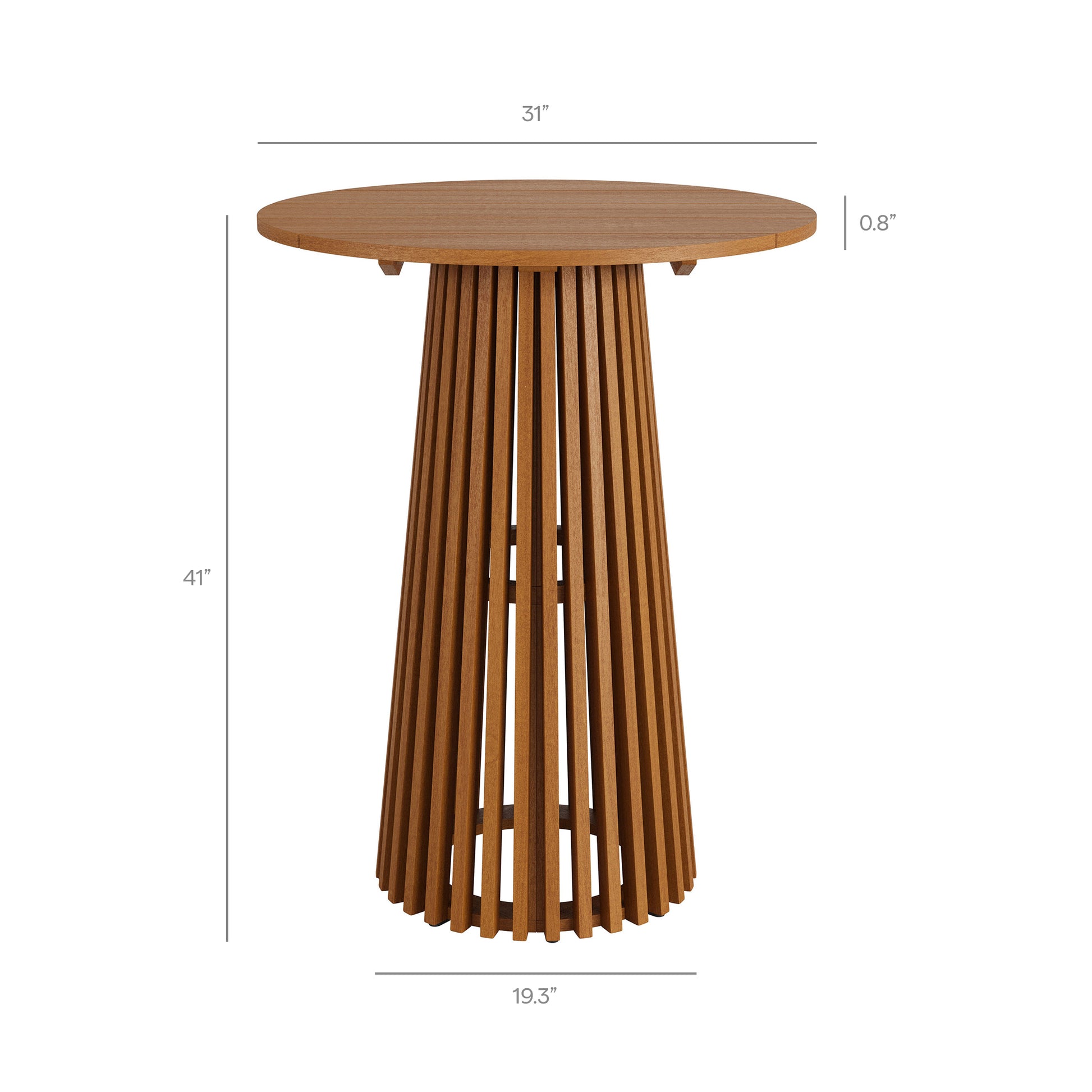 Rowe 3-Piece Outdoor Patio Teak Wood Bar Set by Modway
